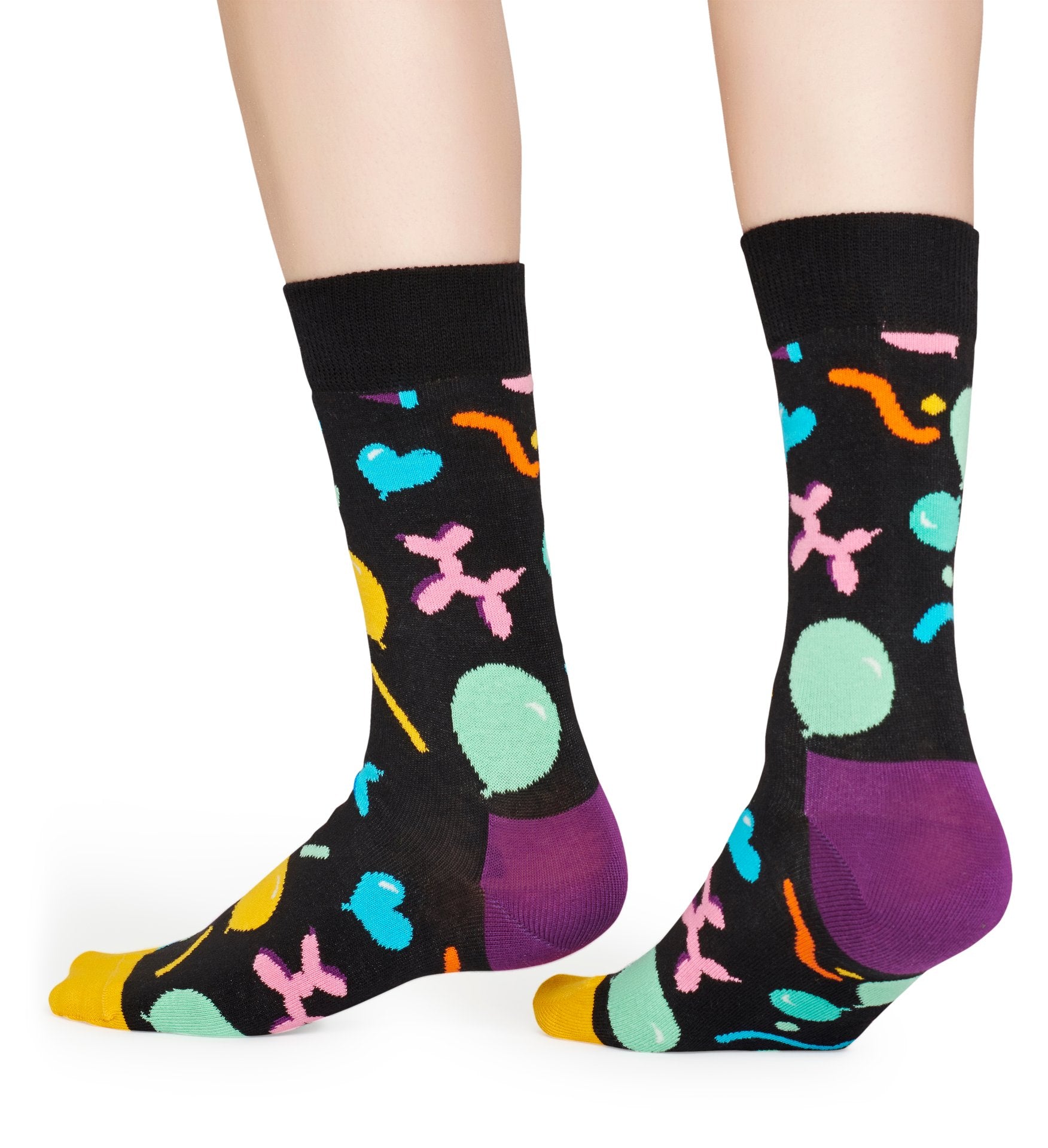 Černé ponožky Happy Socks s nafukovacími zvířátky, vzor Balloon Animal
