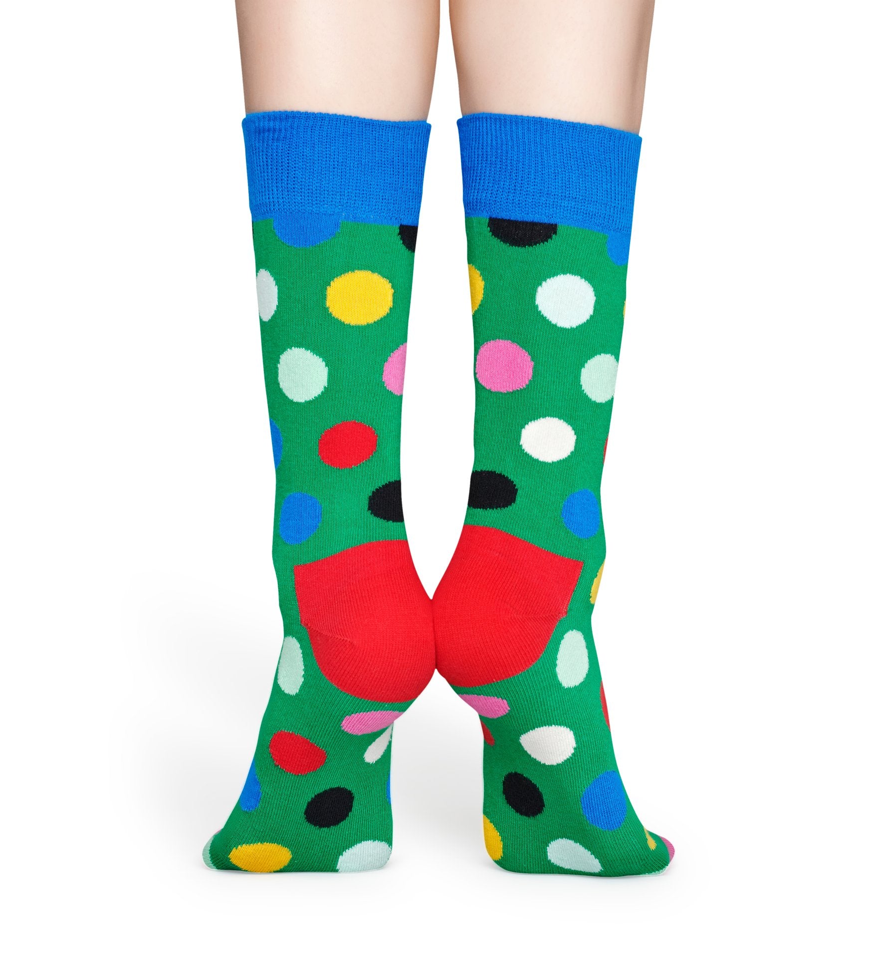 Zelené ponožky Happy Socks s puntíky, vzor Big Dot Block