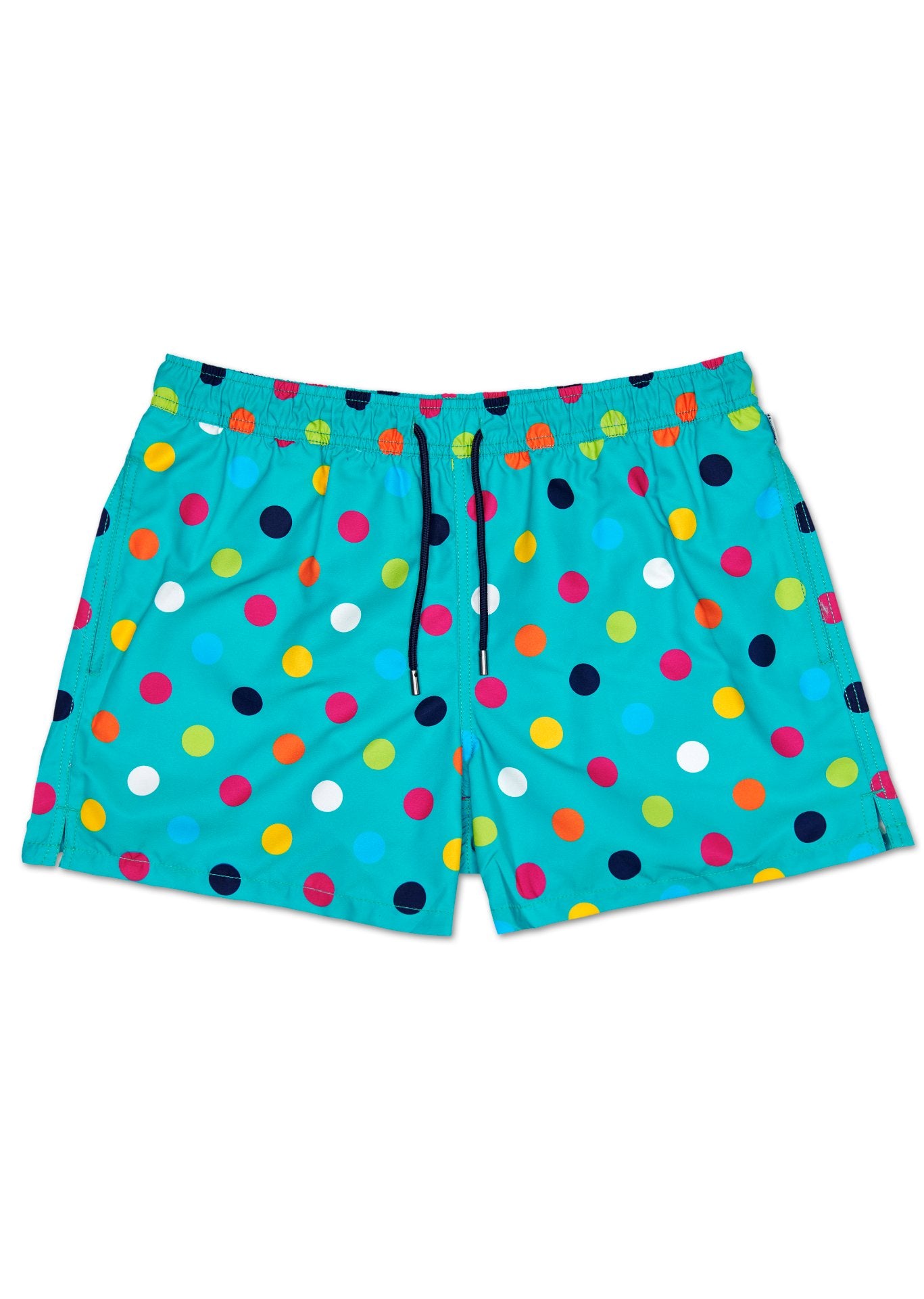 Pánské tyrkysové plavky Happy Socks s puntíky, vzor Big Dot
