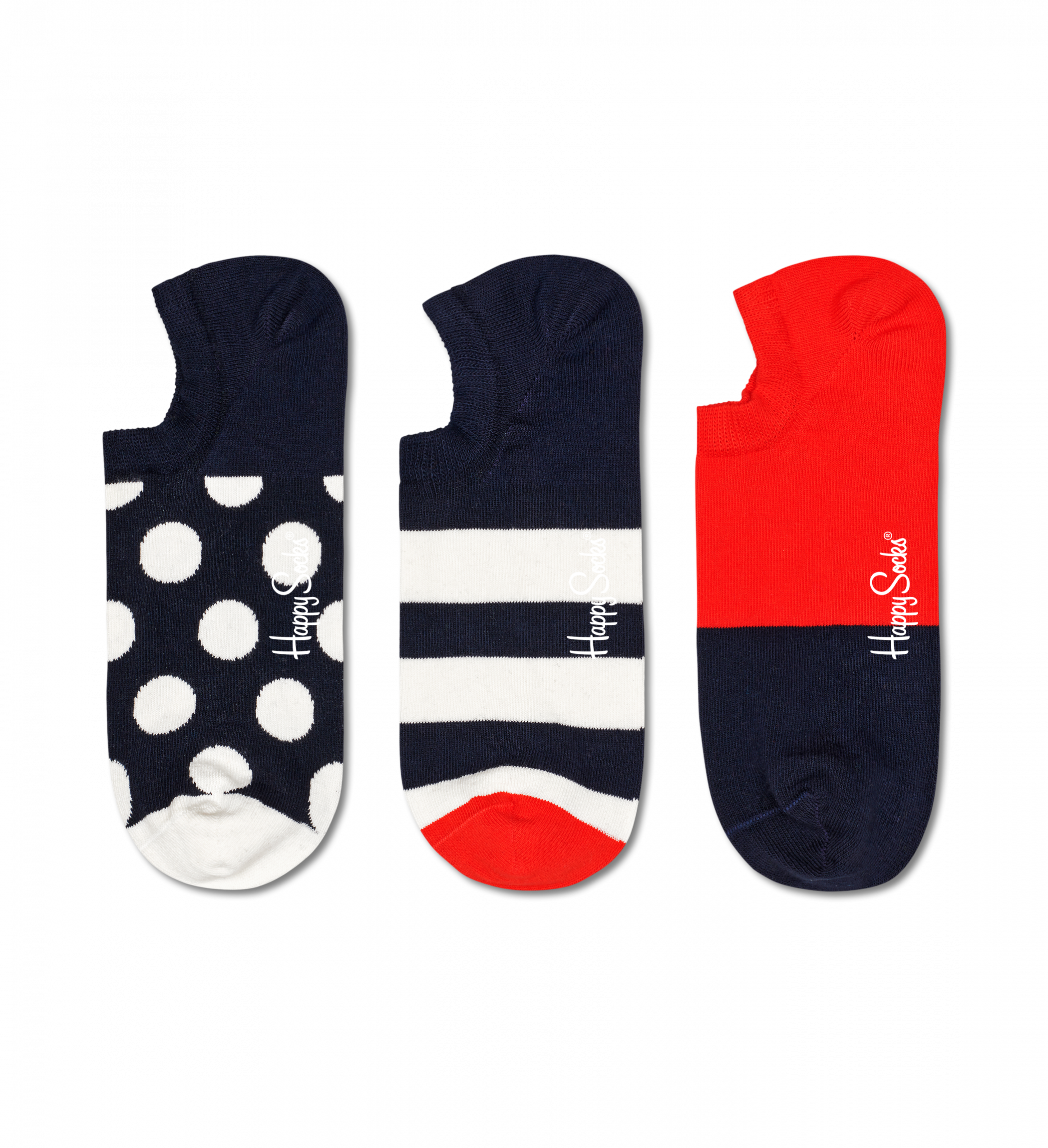 Nízké ponožky Happy Socks, vzor Big Dot - 3 páry