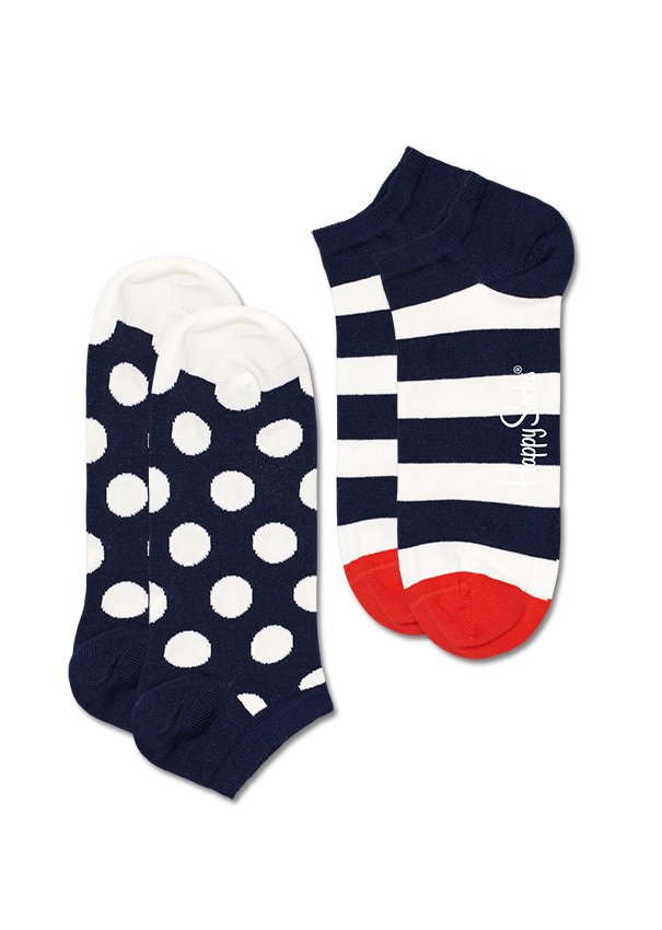 Nízké ponožky Happy Socks, vzor Big Dot Stripe - 2 páry