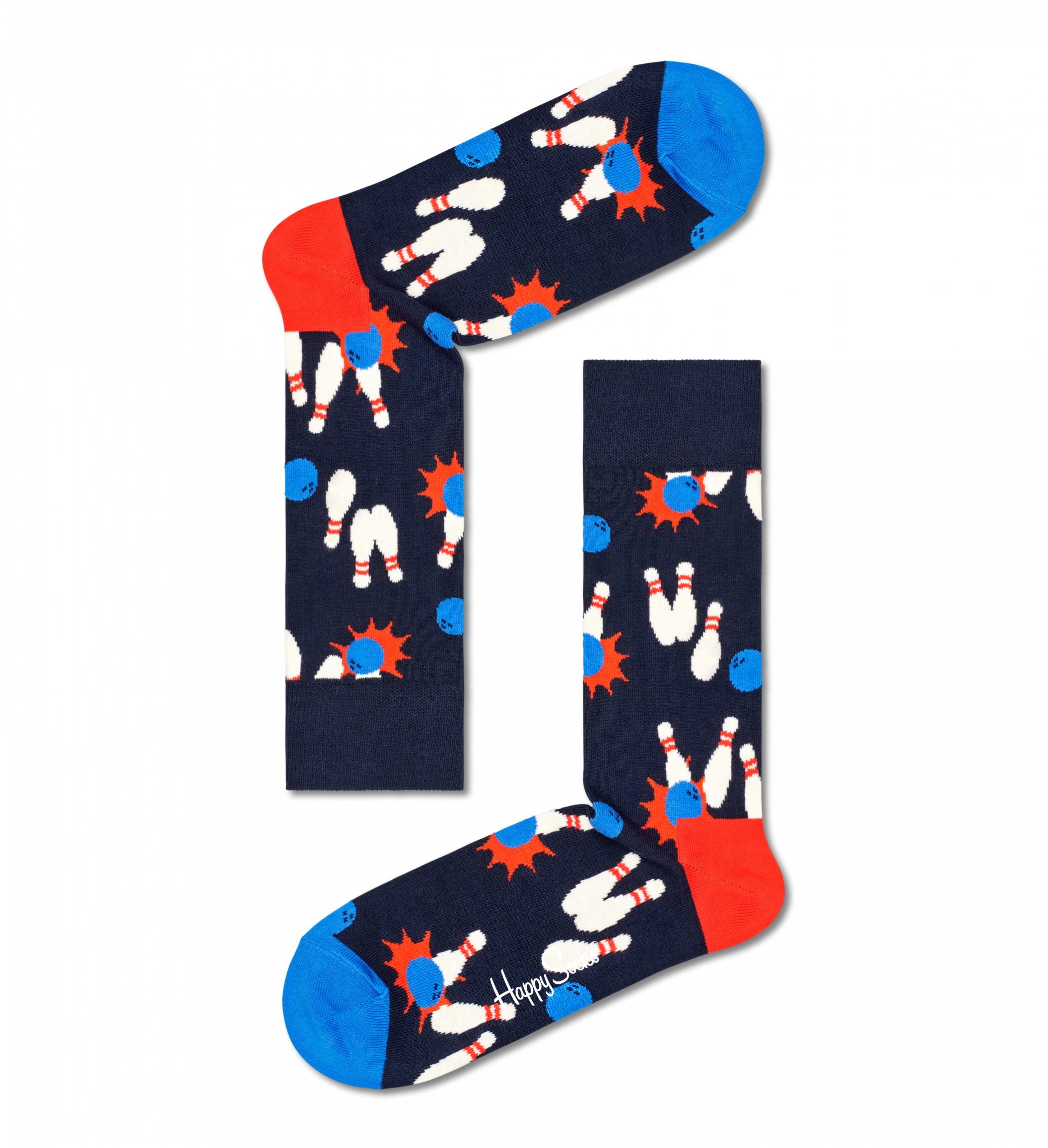 Modré ponožky Happy Socks, vzor Bowling