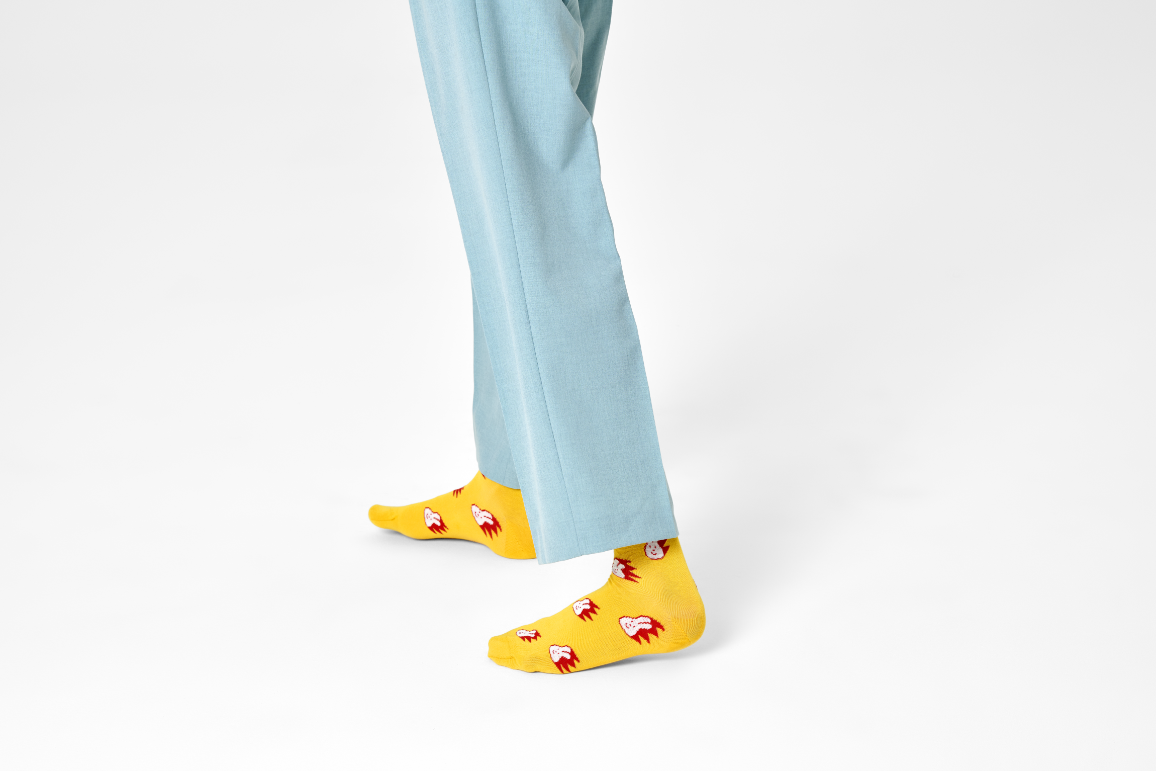Žluté ponožky Happy Socks s králíčky, vzor Bunny