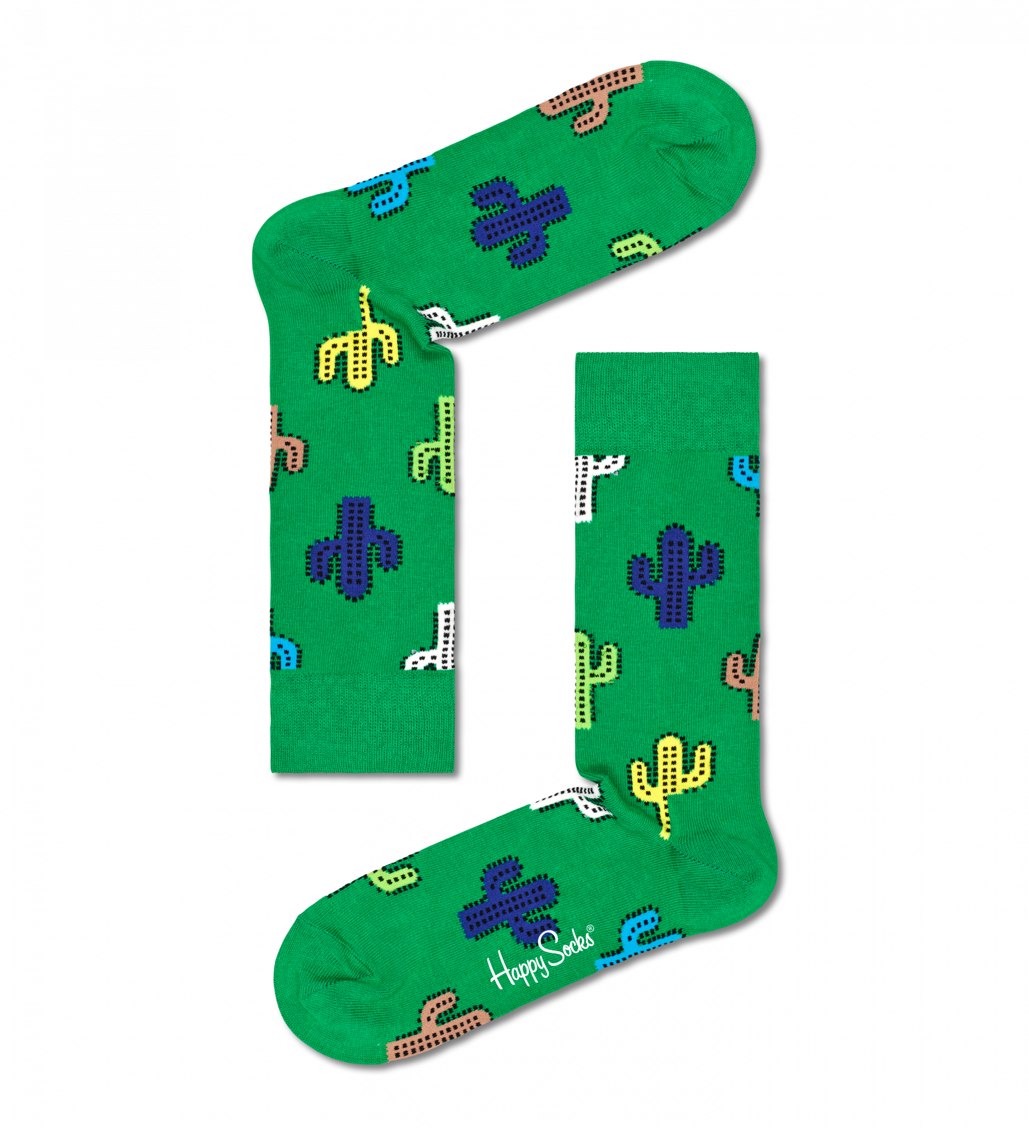 Zelené ponožky Happy Socks, vzor Cactus