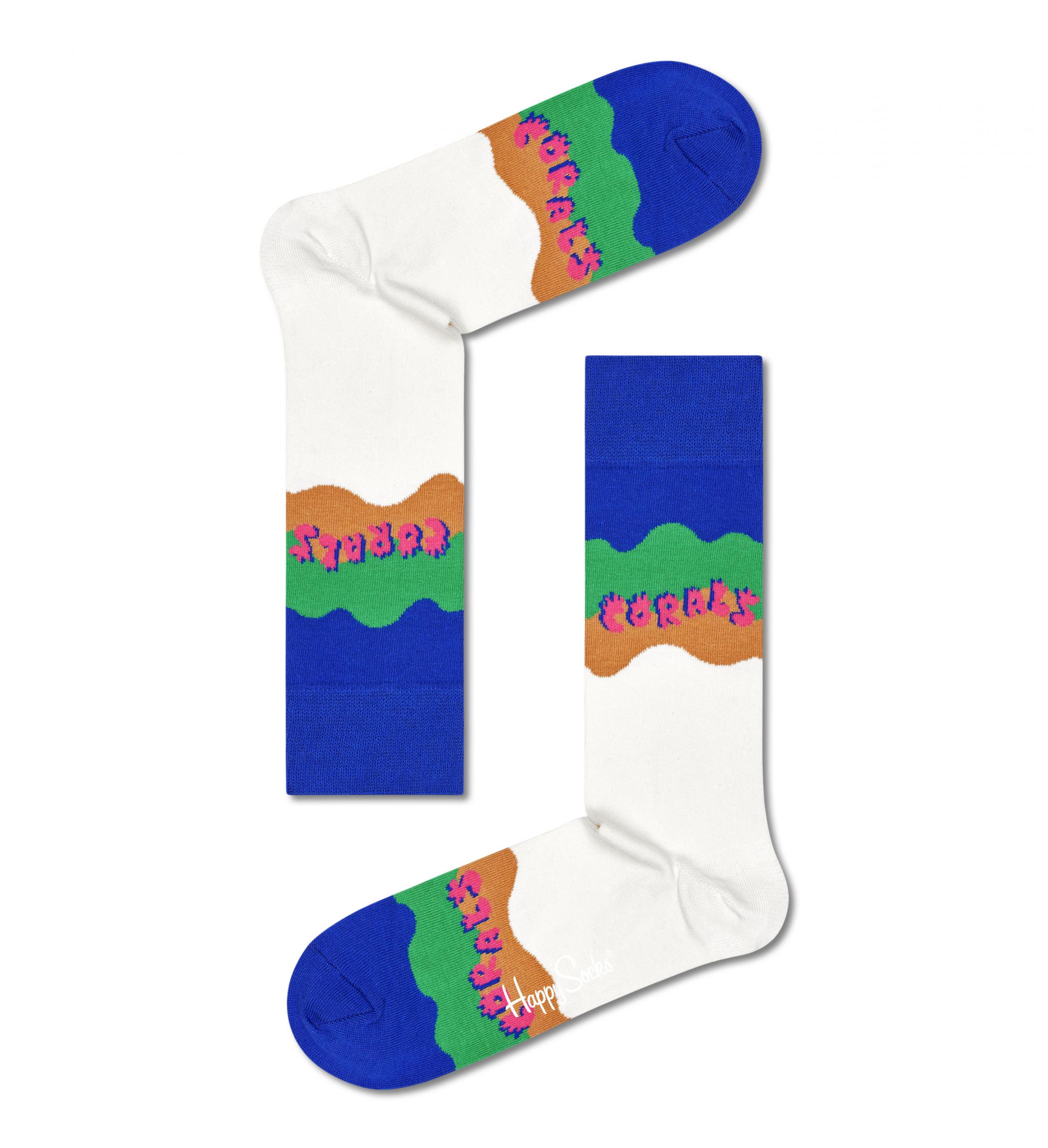 Barevné ponožky Happy Socks x WWF, vzor Coral Reef Rescue