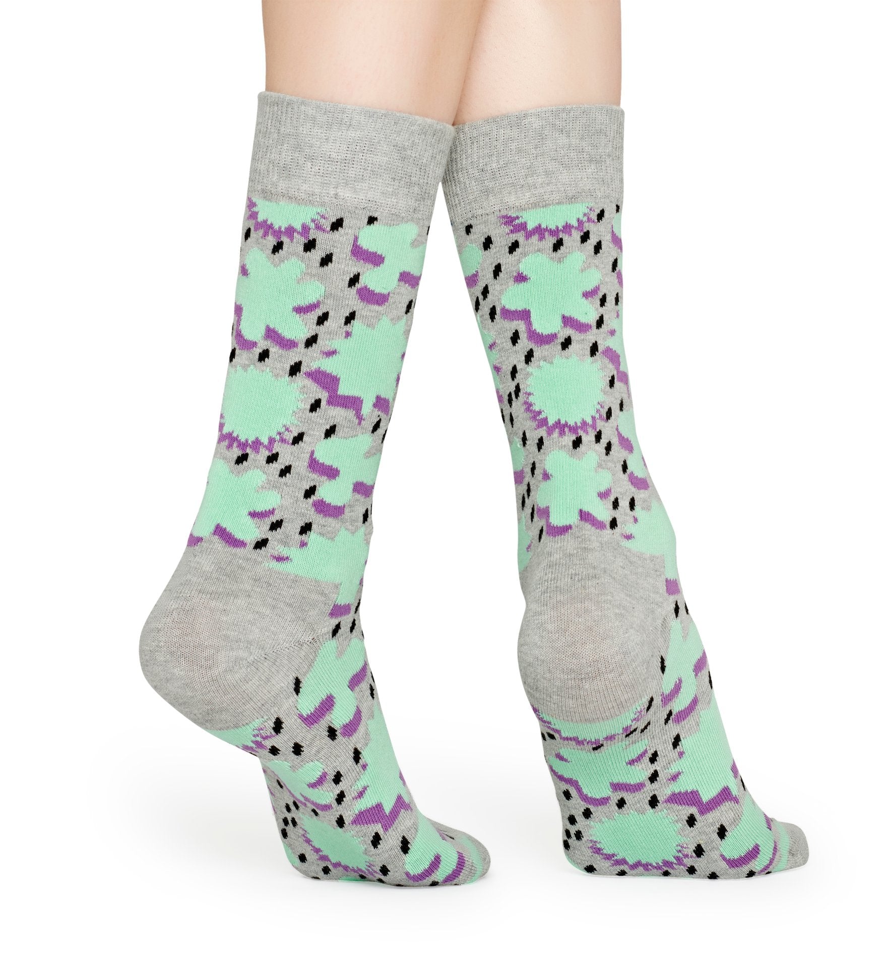 Šedé ponožky Happy Socks s tyrkysovým vzorem Comic Relief
