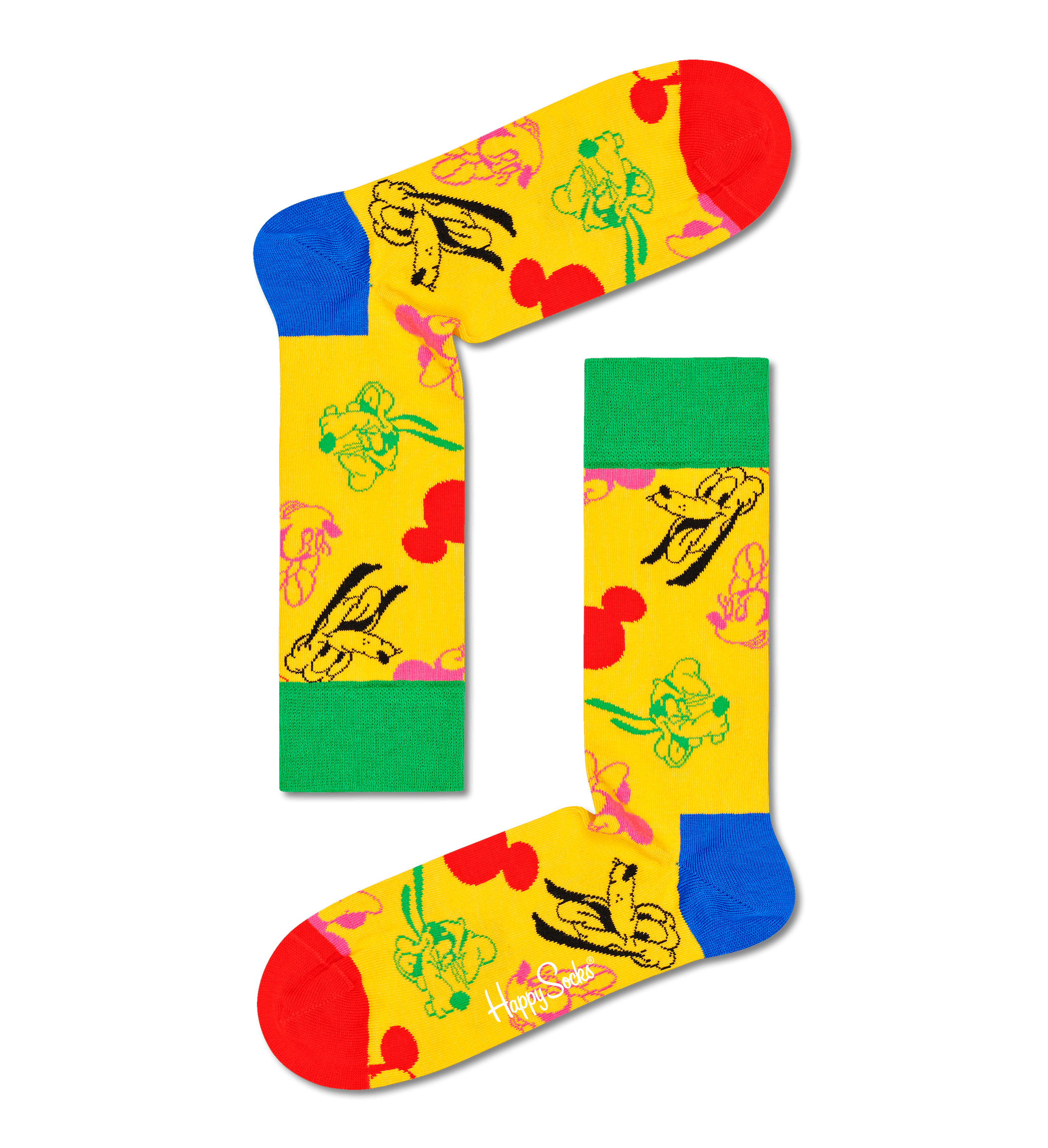 Žluté ponožky Happy Socks x Disney, vzor All Smiles