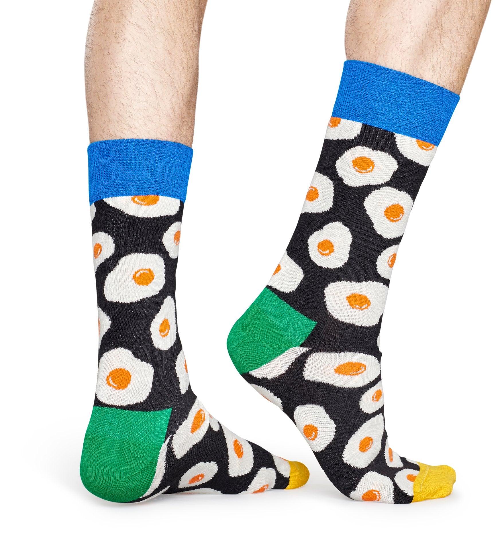 Černé ponožky Happy Socks s vajíčky, vzor Sunny Side Up