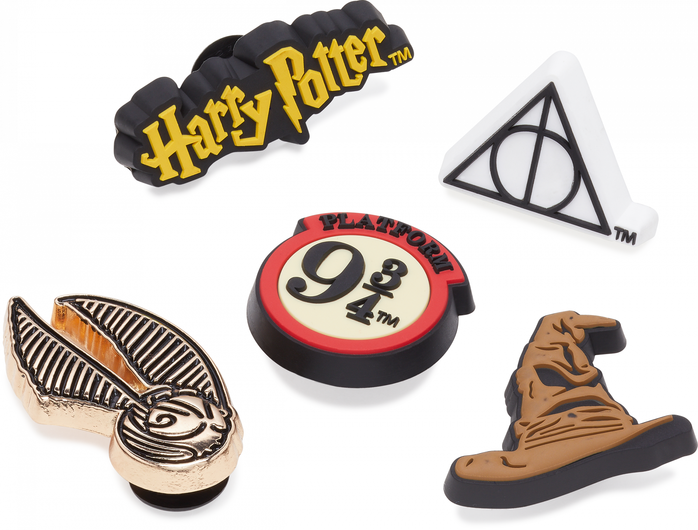 Odznáčky Jibbitz - Harry Potter Symbol - 5 ks