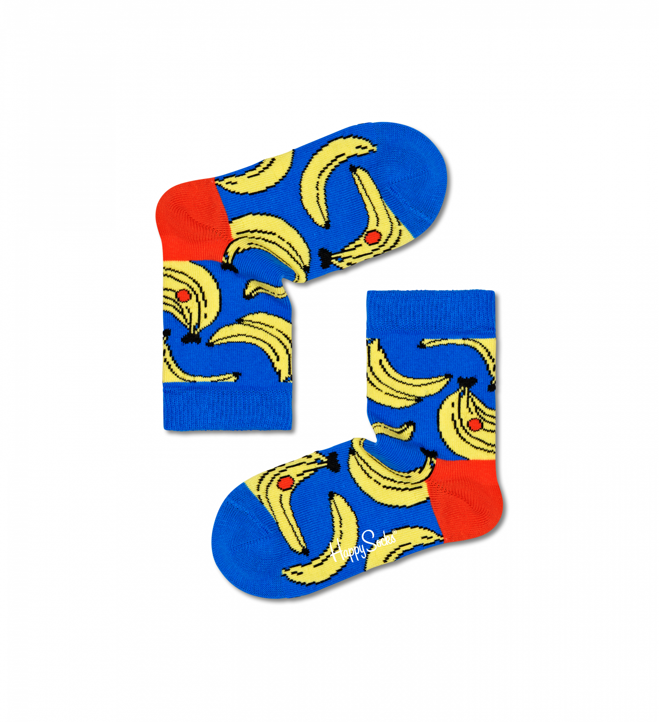Dětské modré ponožky Happy Socks, vzor Banana