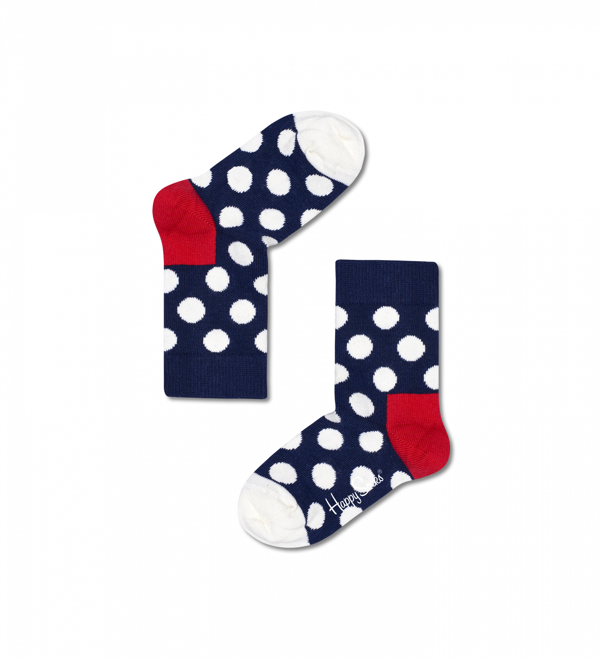 Dětské modré ponožky Happy Socks s puntíky, vzor Big Dot