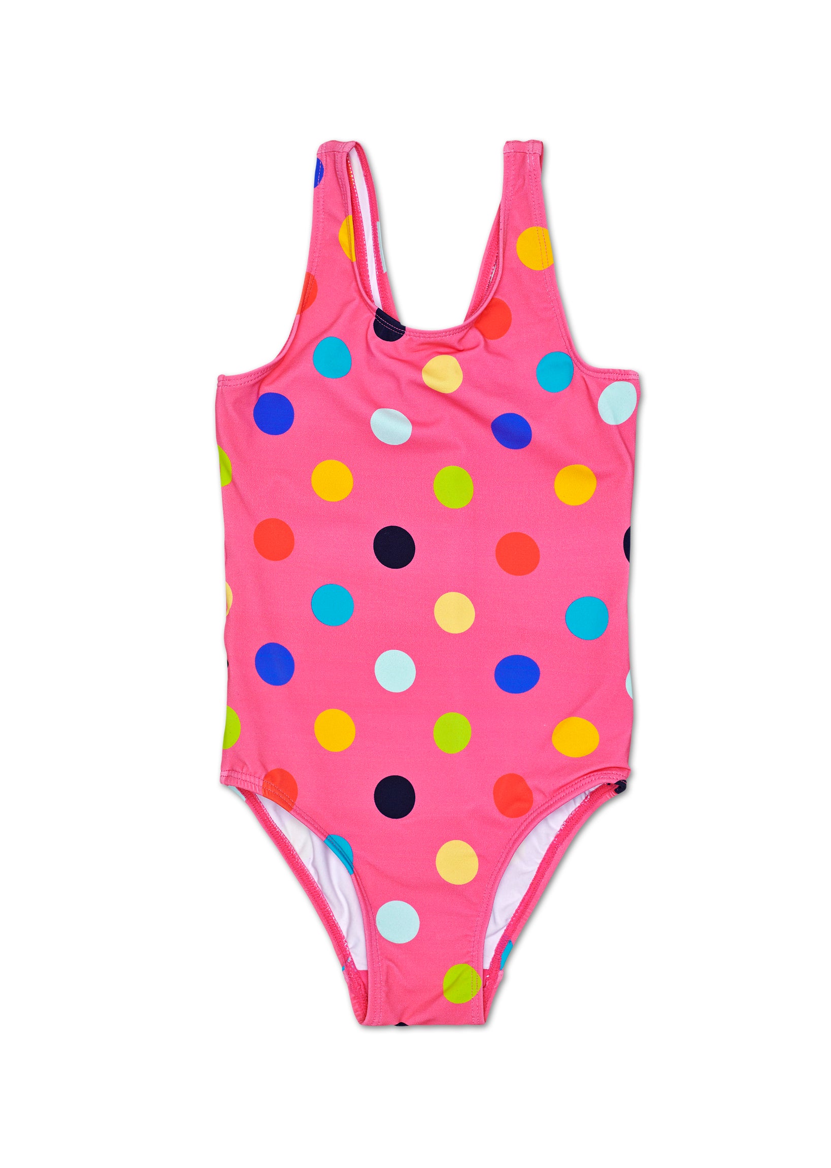 Dětské růžové plavky Happy Socks s puntíky, vzor Big Dot