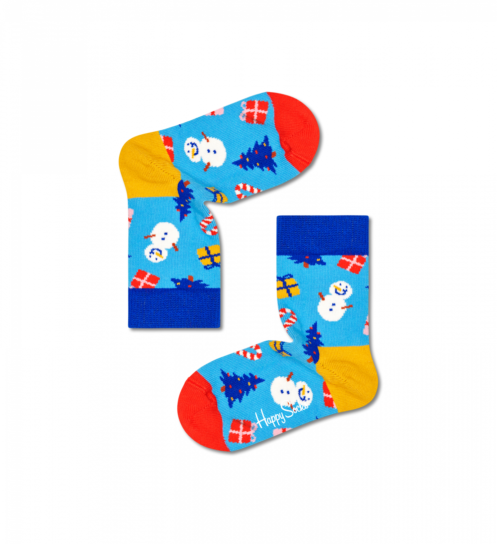 Dětské modré ponožky Happy Socks se sněhuláky, vzor Bring It On