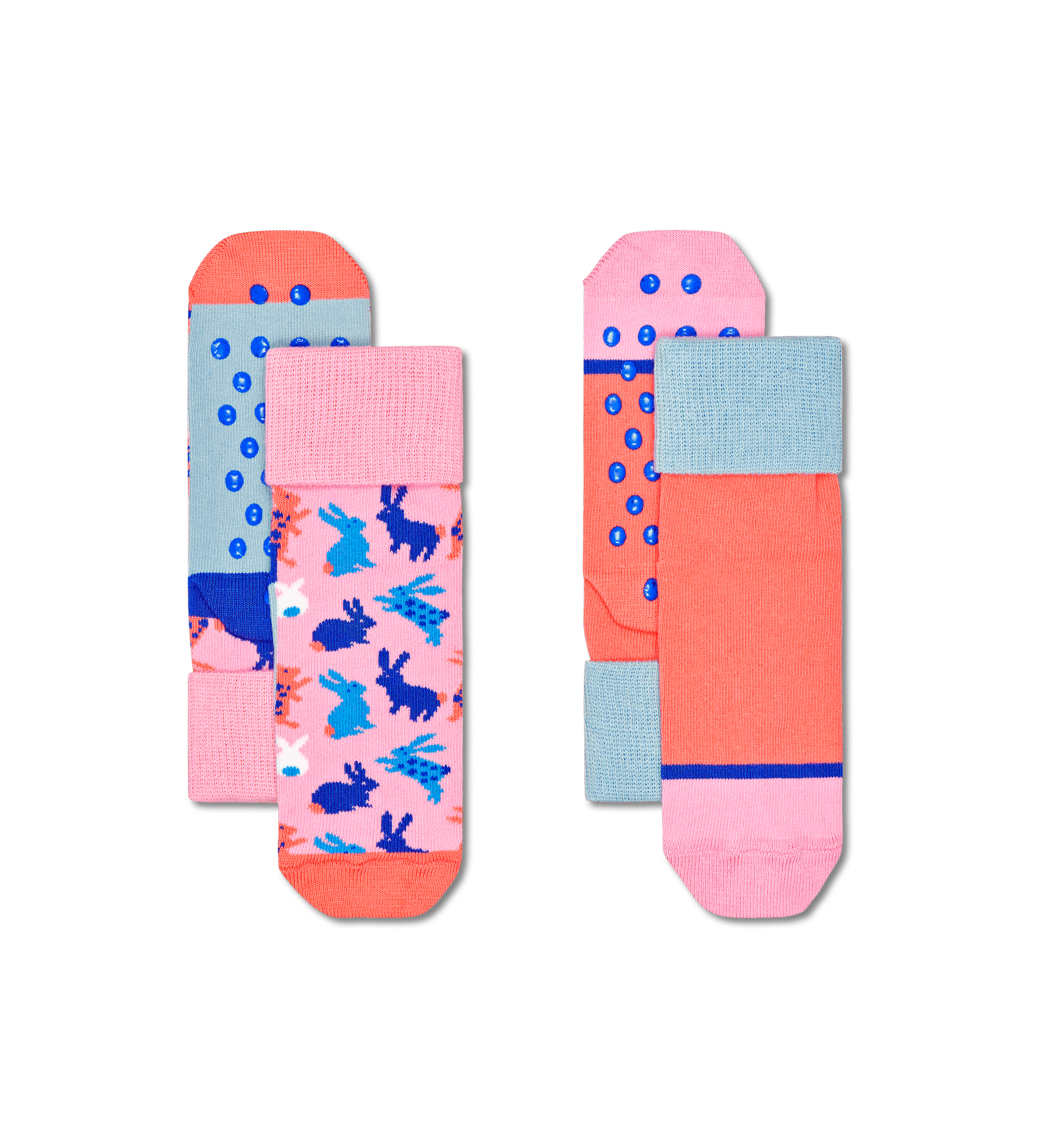 Dětské protiskluzové ponožky Happy Socks, vzor Bunny - 2 páry
