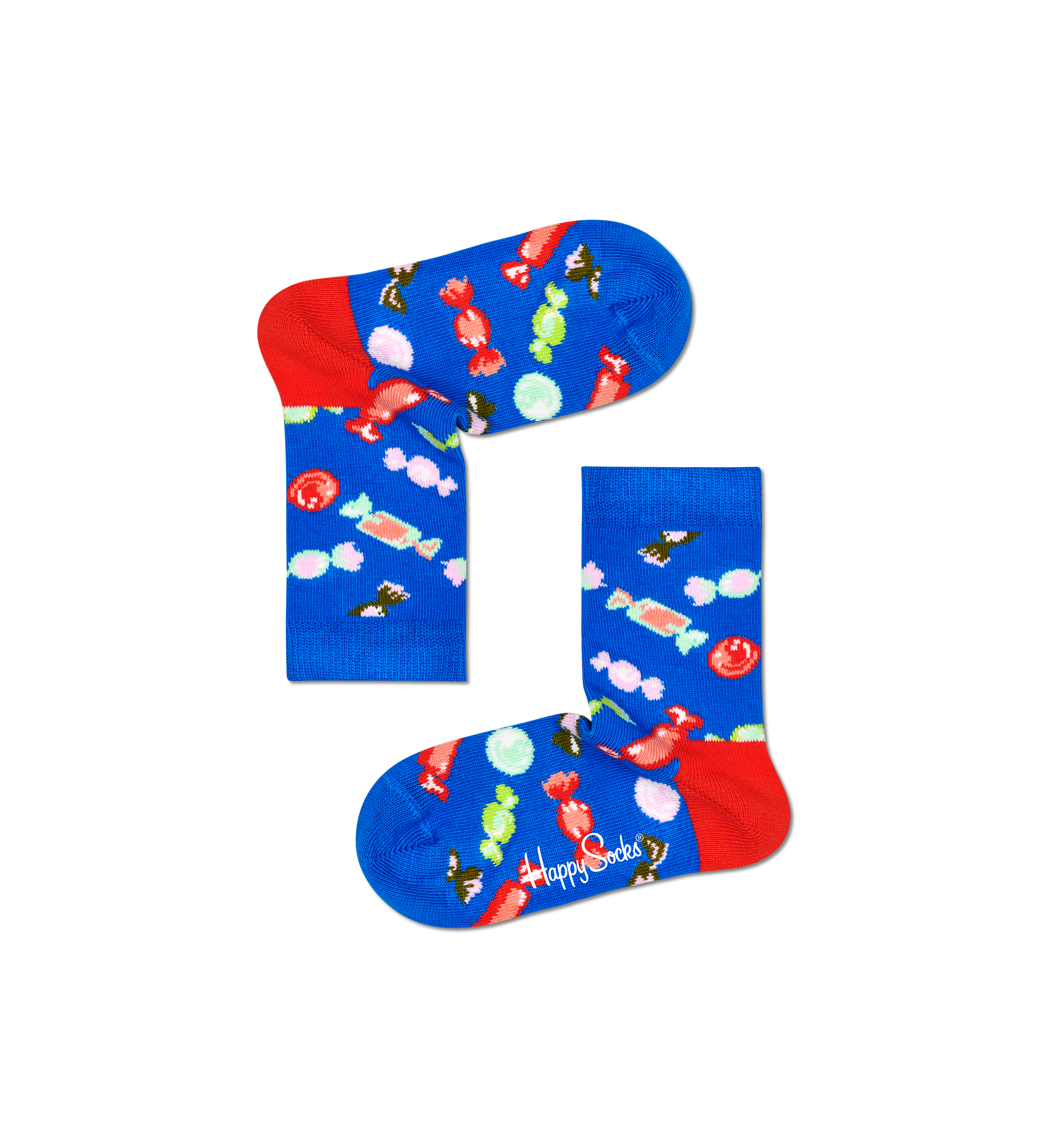 Dětské modré ponožky Happy Socks s bonbóny, vzor Candy