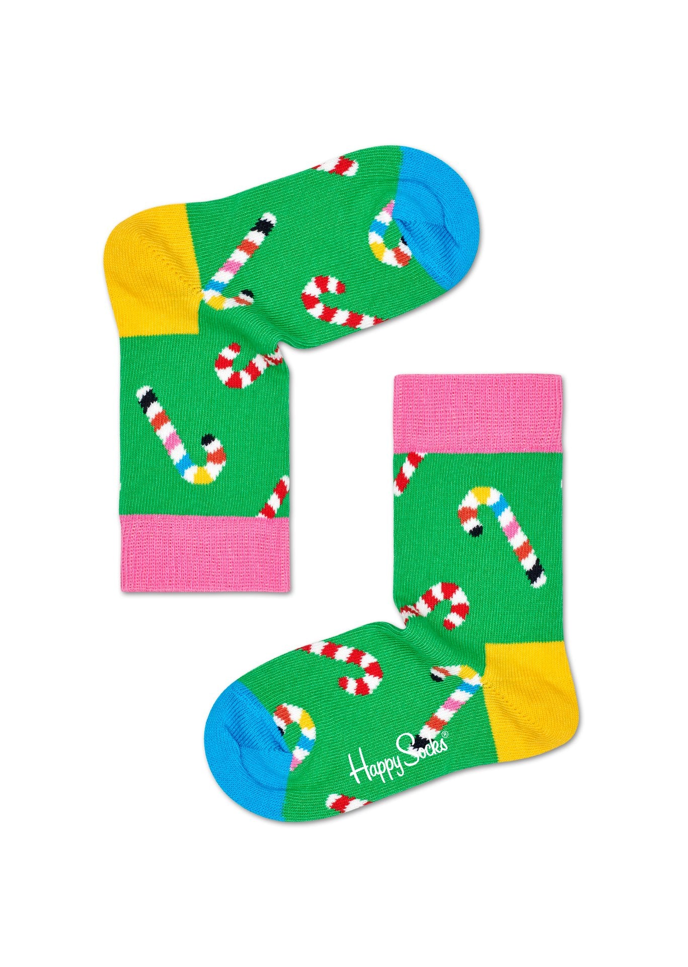 Dětské zelené ponožky Happy Socks s cukrátky, vzor Candy Cane
