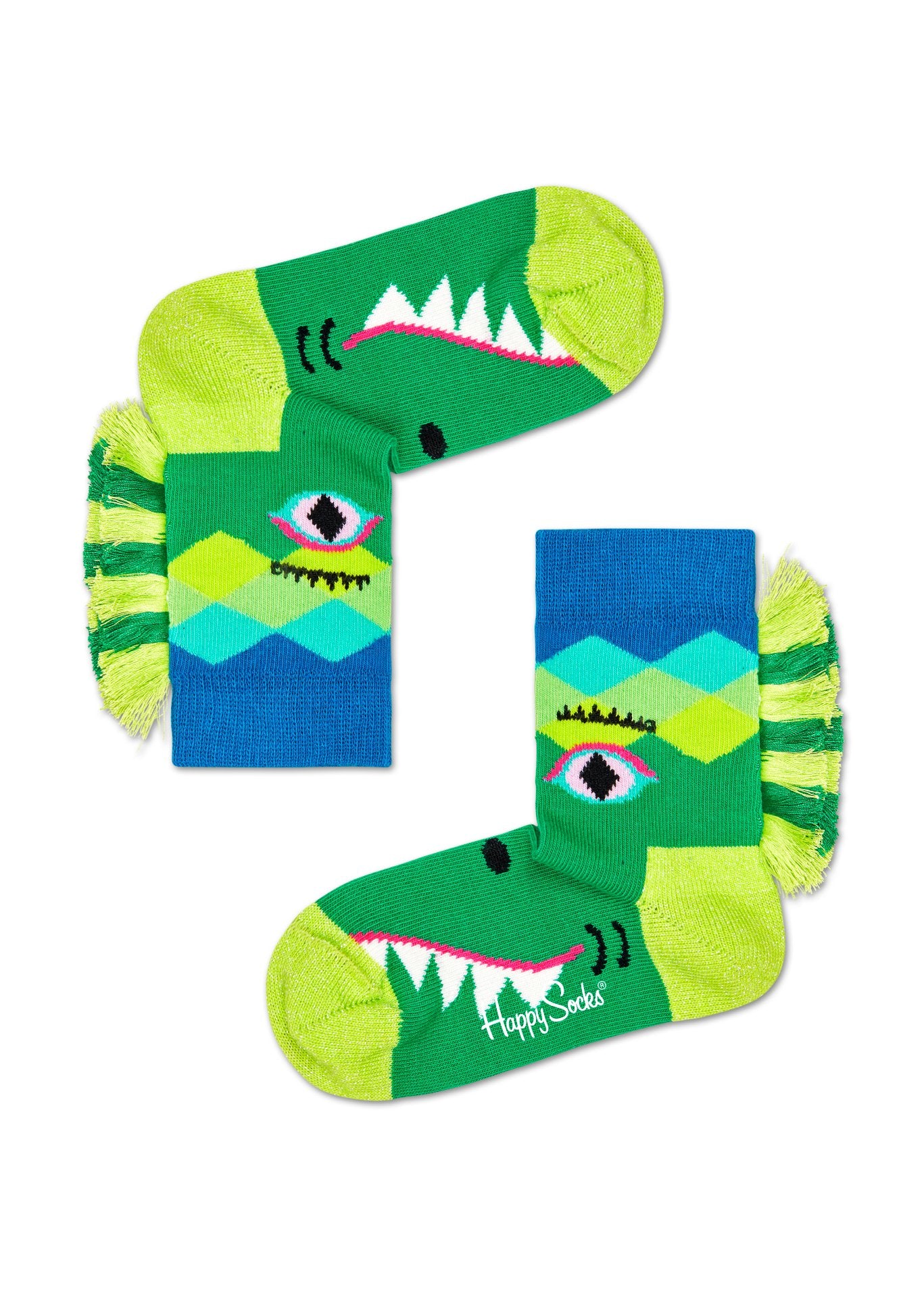 Dětské zelené ponožky Happy Socks s motivem krokodýla, vzor Crazy Crocodile