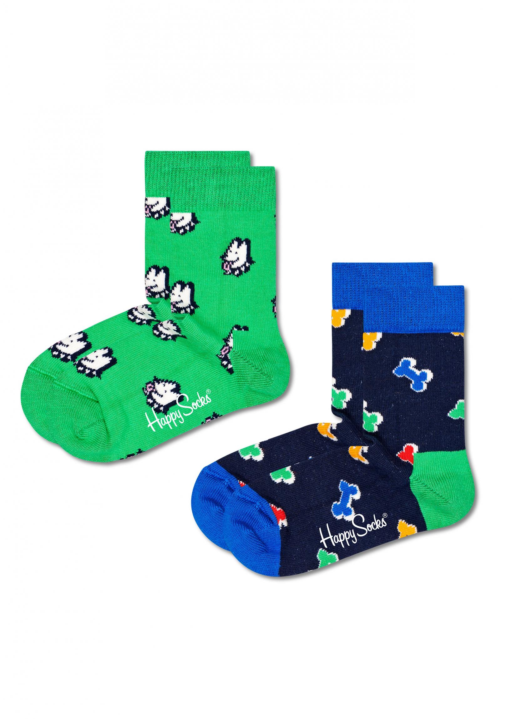 Dětské ponožky Happy Socks, vzor Dog & Dog Bone - 2 páry