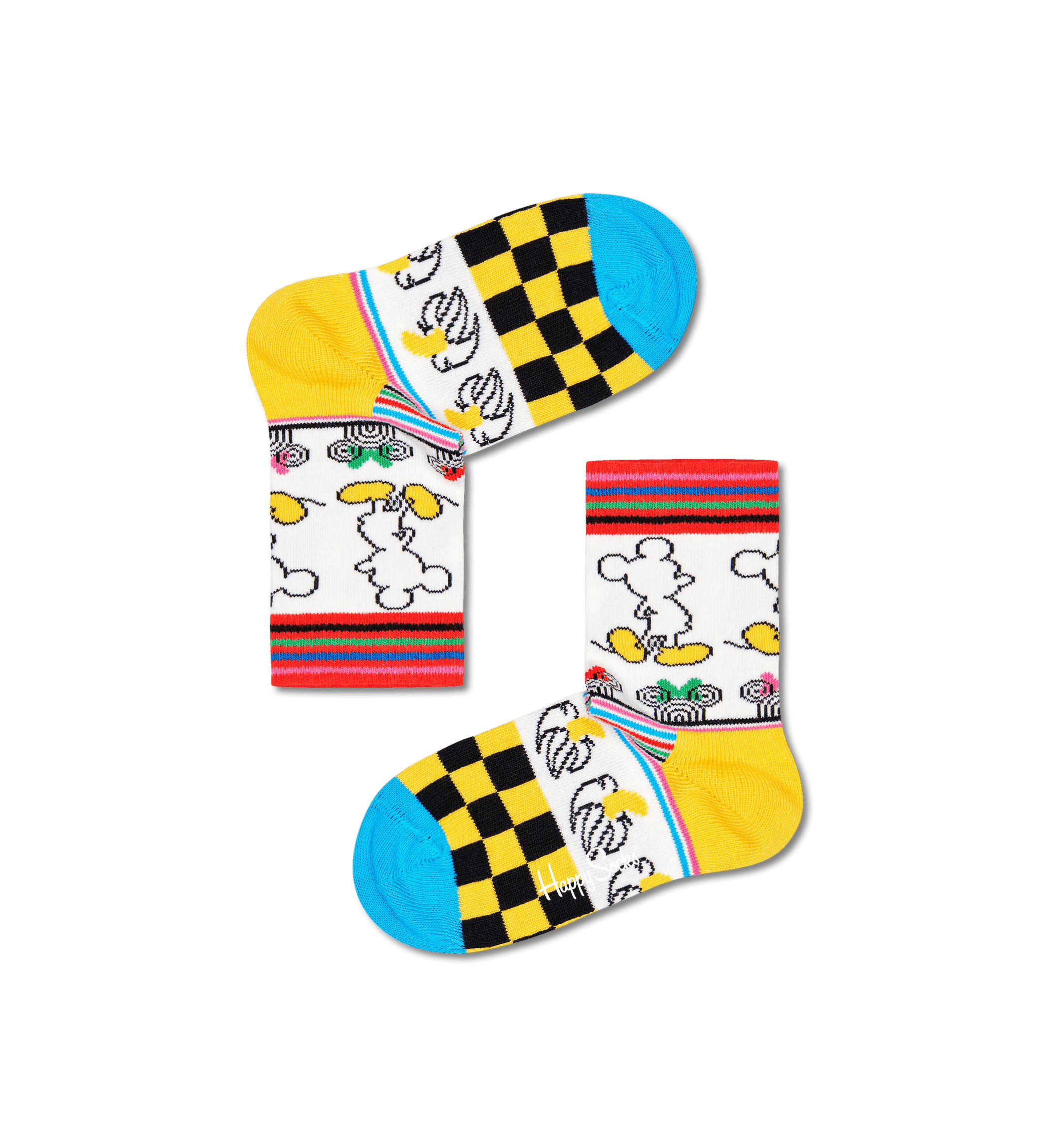 Dětské barevné ponožky Happy Socks x Disney, vzor Sunny Sketch