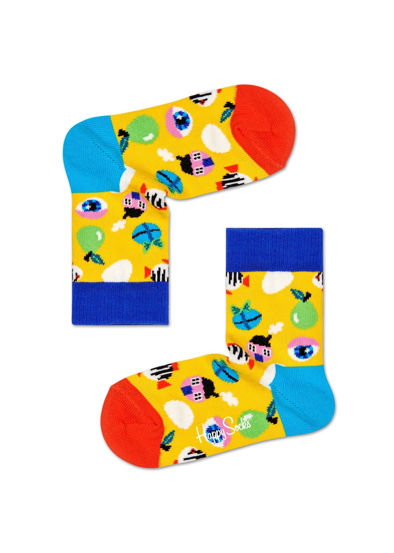 Dětské žluté ponožky Happy Socks s velikonočním motivem, vzor Fantasy Egg