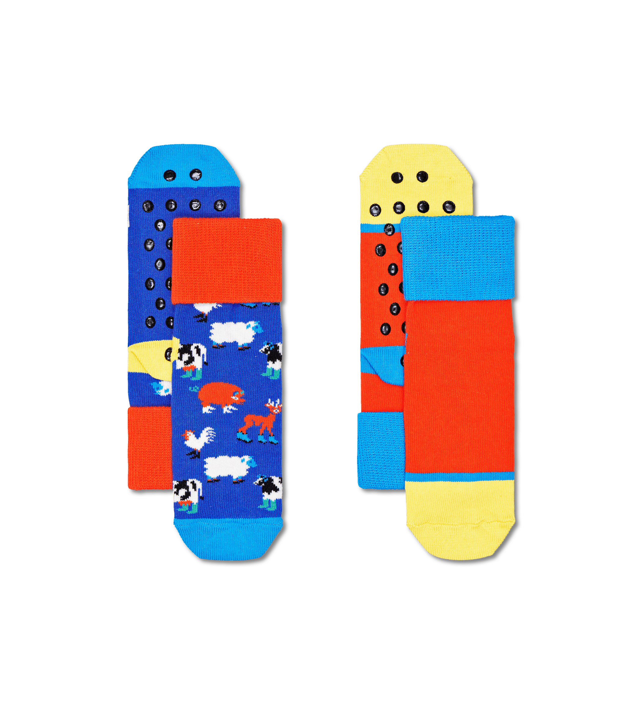 Dětské protiskluzové ponožky Happy Socks, vzor Farmcrew - 2 páry