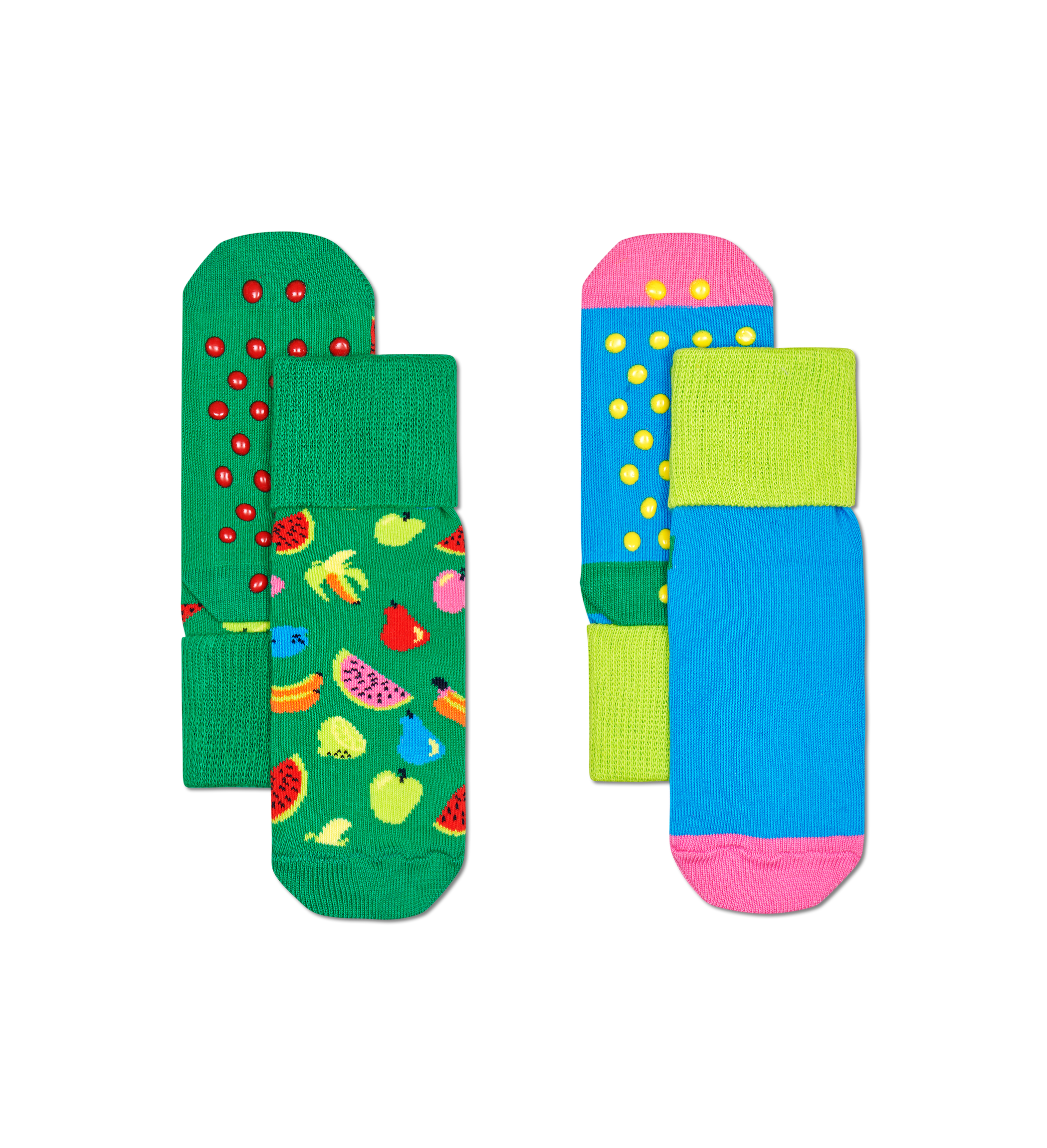 Dětské protiskluzové ponožky Happy Socks, vzor Fruit - 2 páry