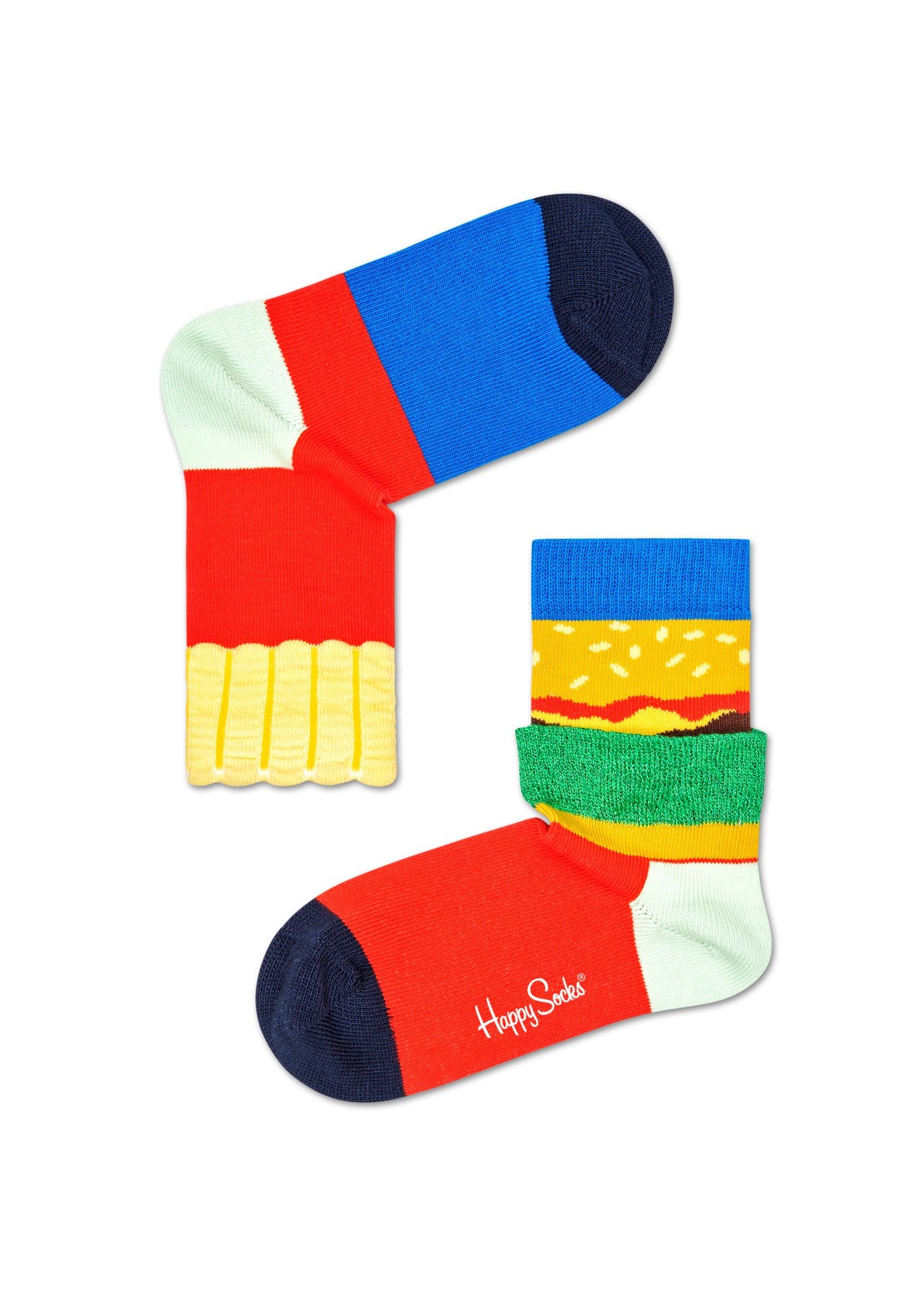 Dětské barevné ponožky Happy Socks, vzor Burger And Fries