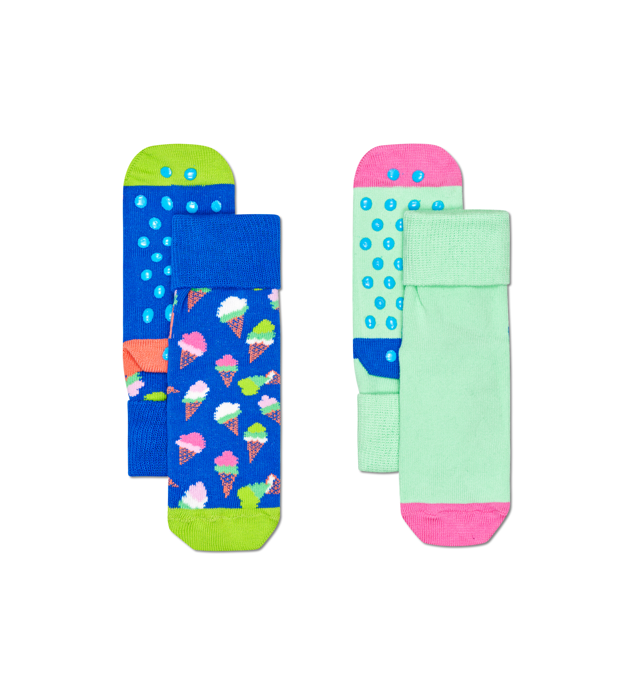 Dětské protiskluzové ponožky Happy Socks, vzor Ice Cream - 2 páry
