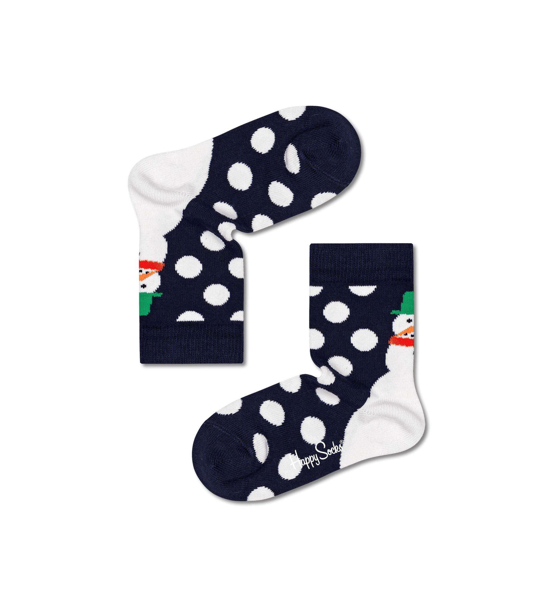 Dětské modré ponožky Happy Socks se sněhulákem, vzor Jumbo Snowman