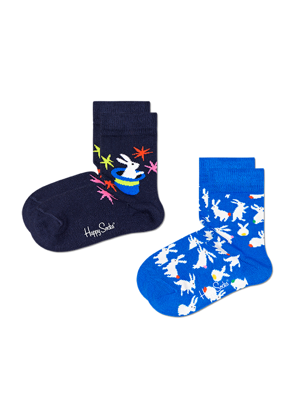 Dětské ponožky Happy Socks s králíčky, vzor Magic - 2 páry