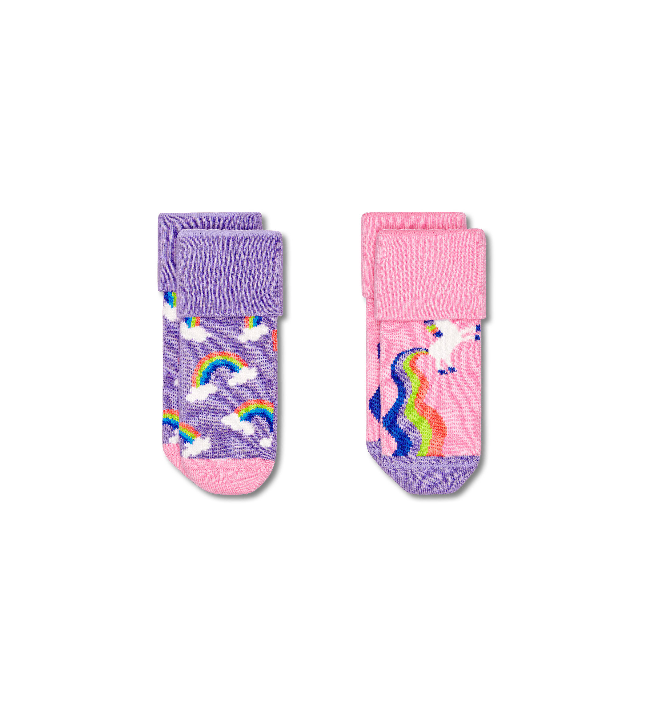 Dětské ponožky Happy Socks pro miminka, vzor Rainbow & Unicorn - 2 páry