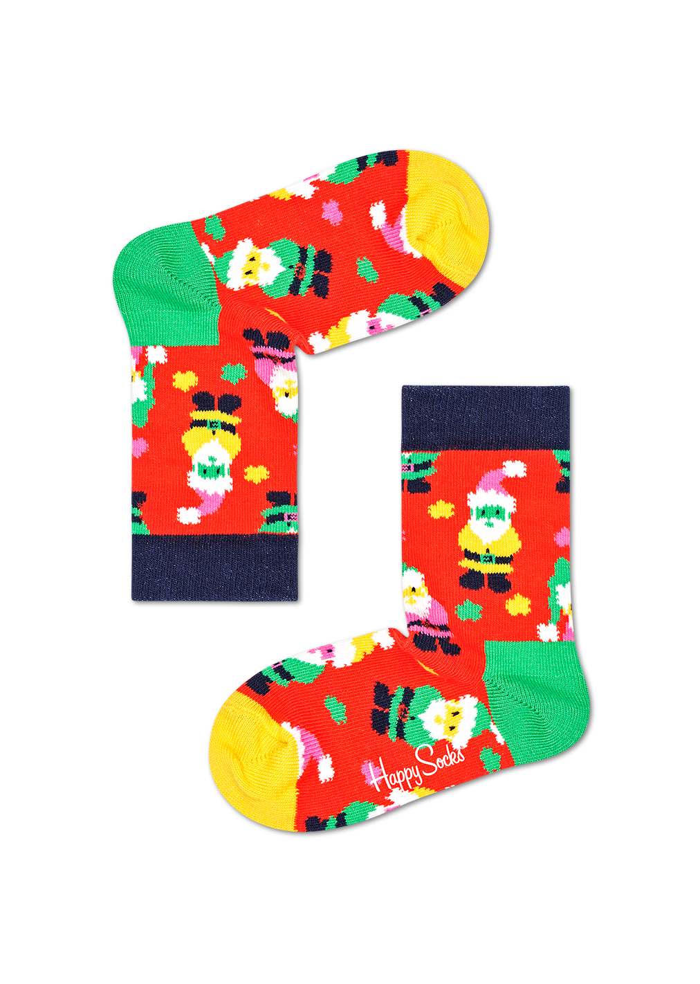 Dětské červené ponožky Happy Socks, vzor Santa