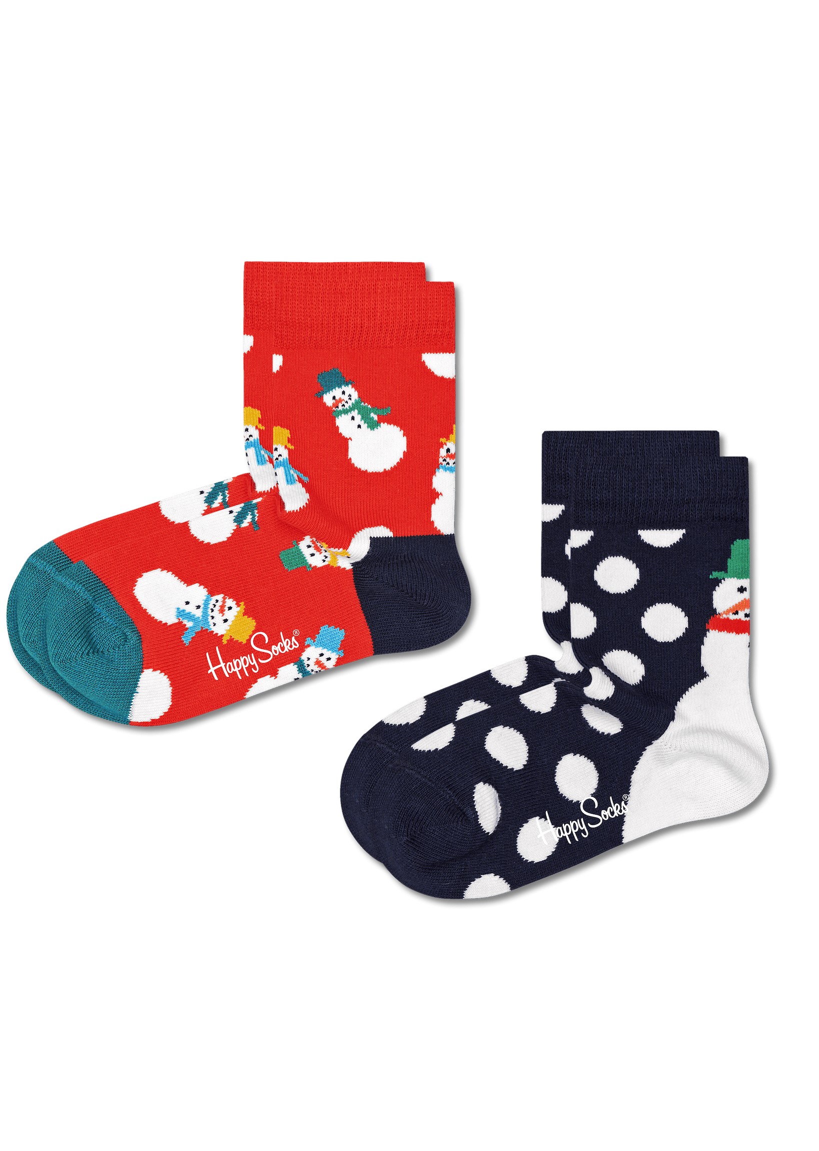Dětské ponožky Happy Socks se sněhulákem, vzor Snowman - 2 páry