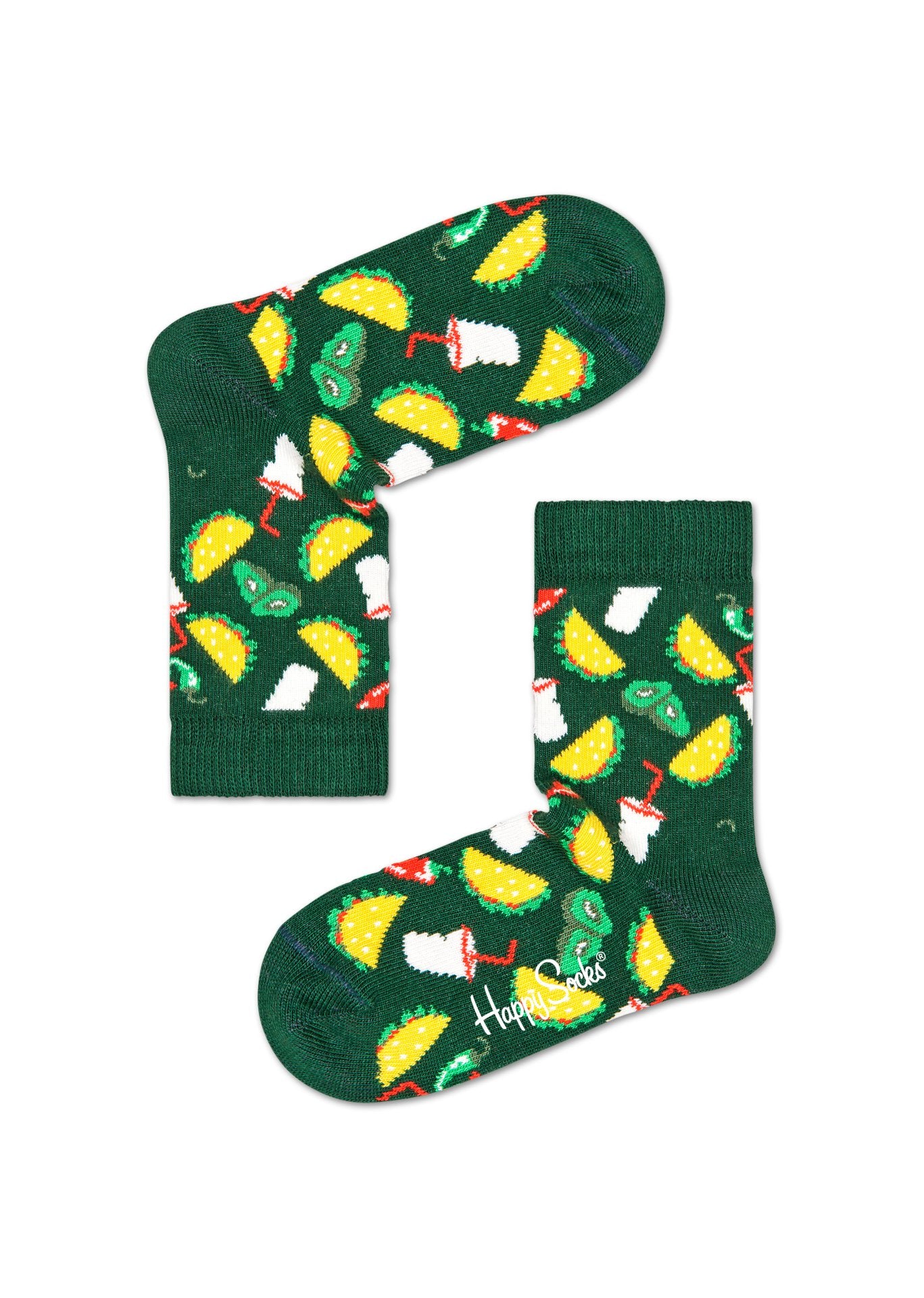 Dětské zelené ponožky Happy Socks, vzor Taco