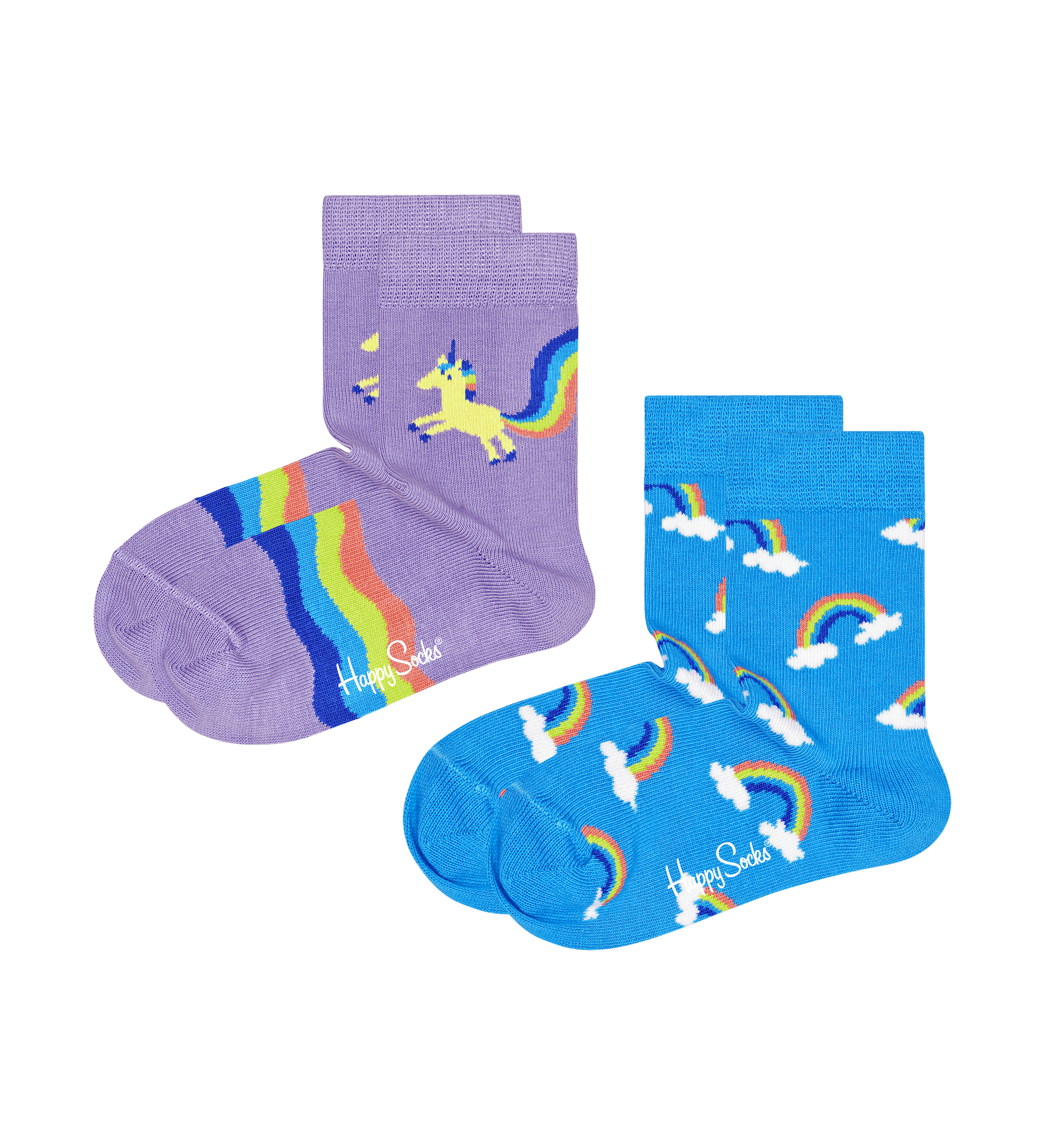 Dětské ponožky Happy Socks, vzor Unicorn & Rainbow - 2 páry