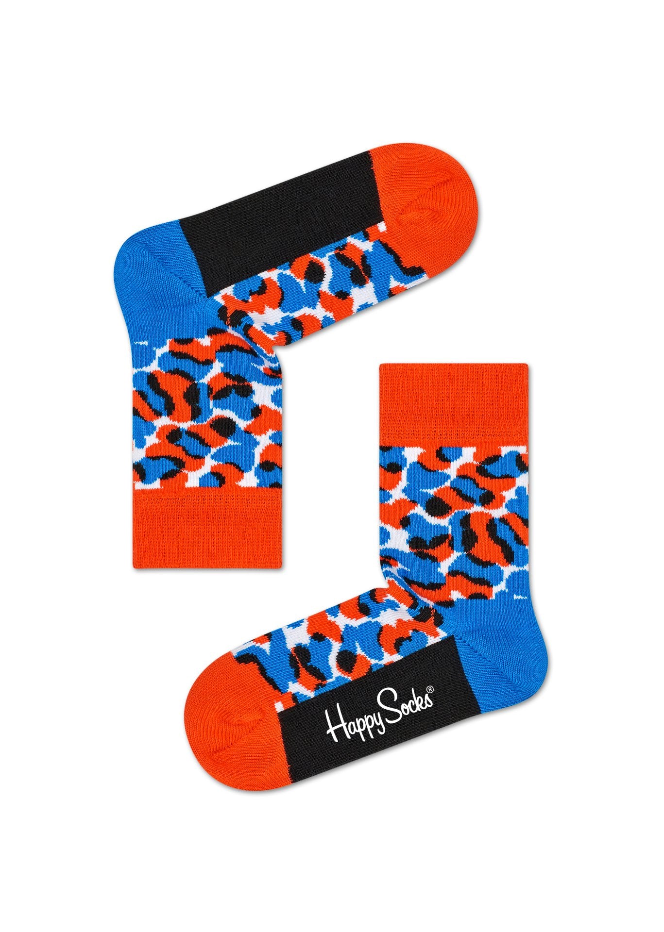 Dětské modro-červené ponožky Happy Socks s barevnými pruhy, vzor Stripe