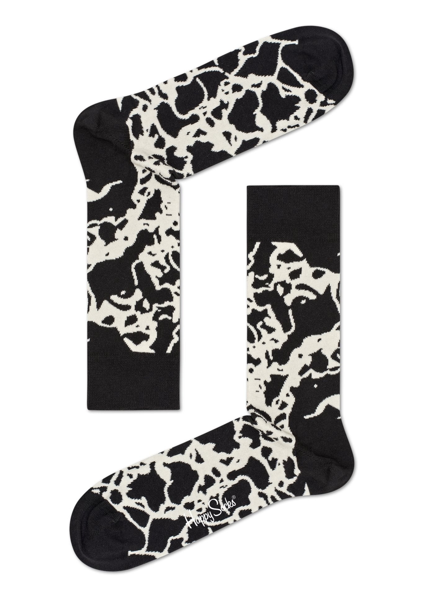 Černobílé ponožky Happy Socks s mramorovým vzorem Marble