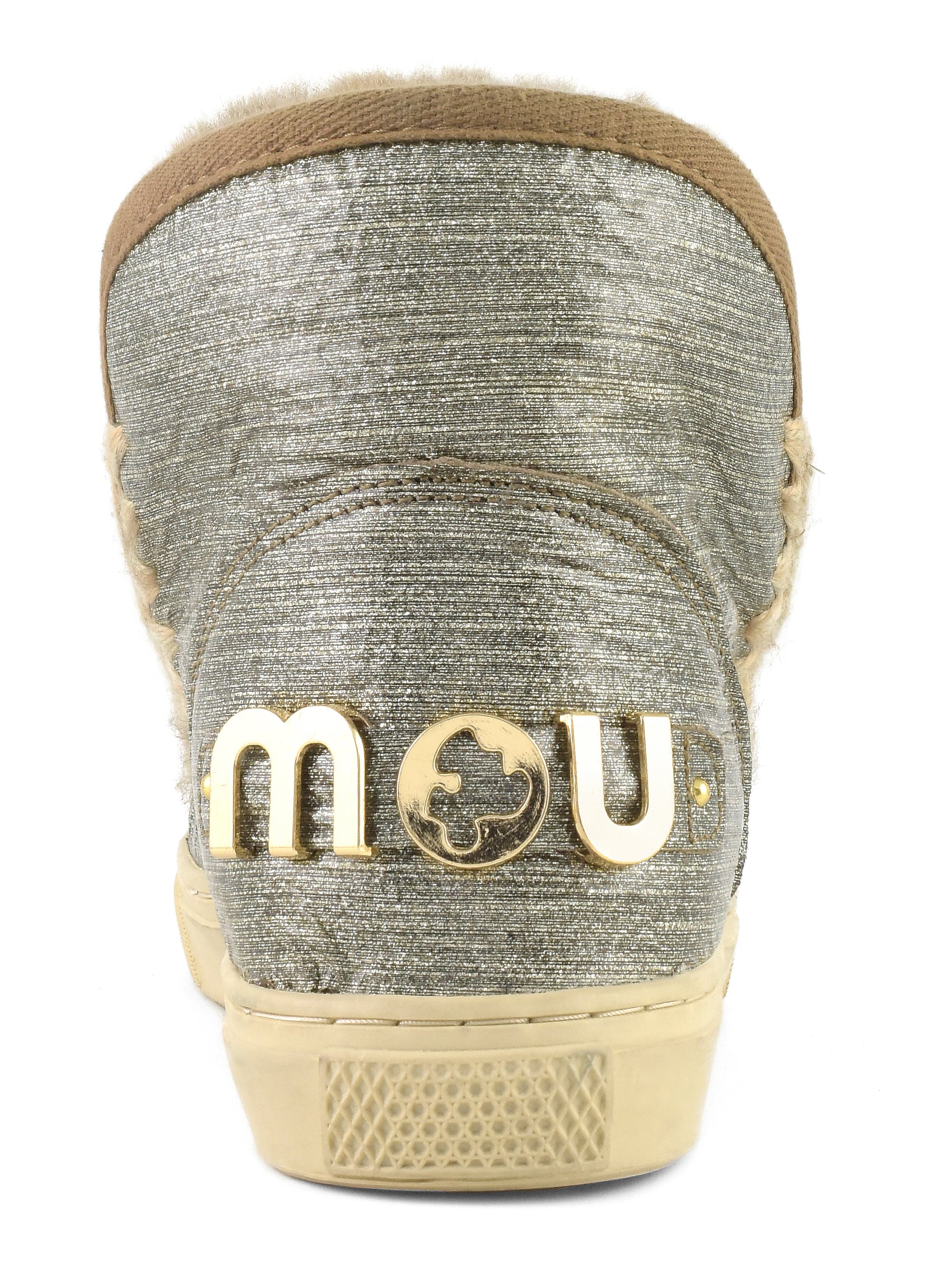 Dámské stříbrné válenky s logem Mou Eskimo Sneaker big metallic logo