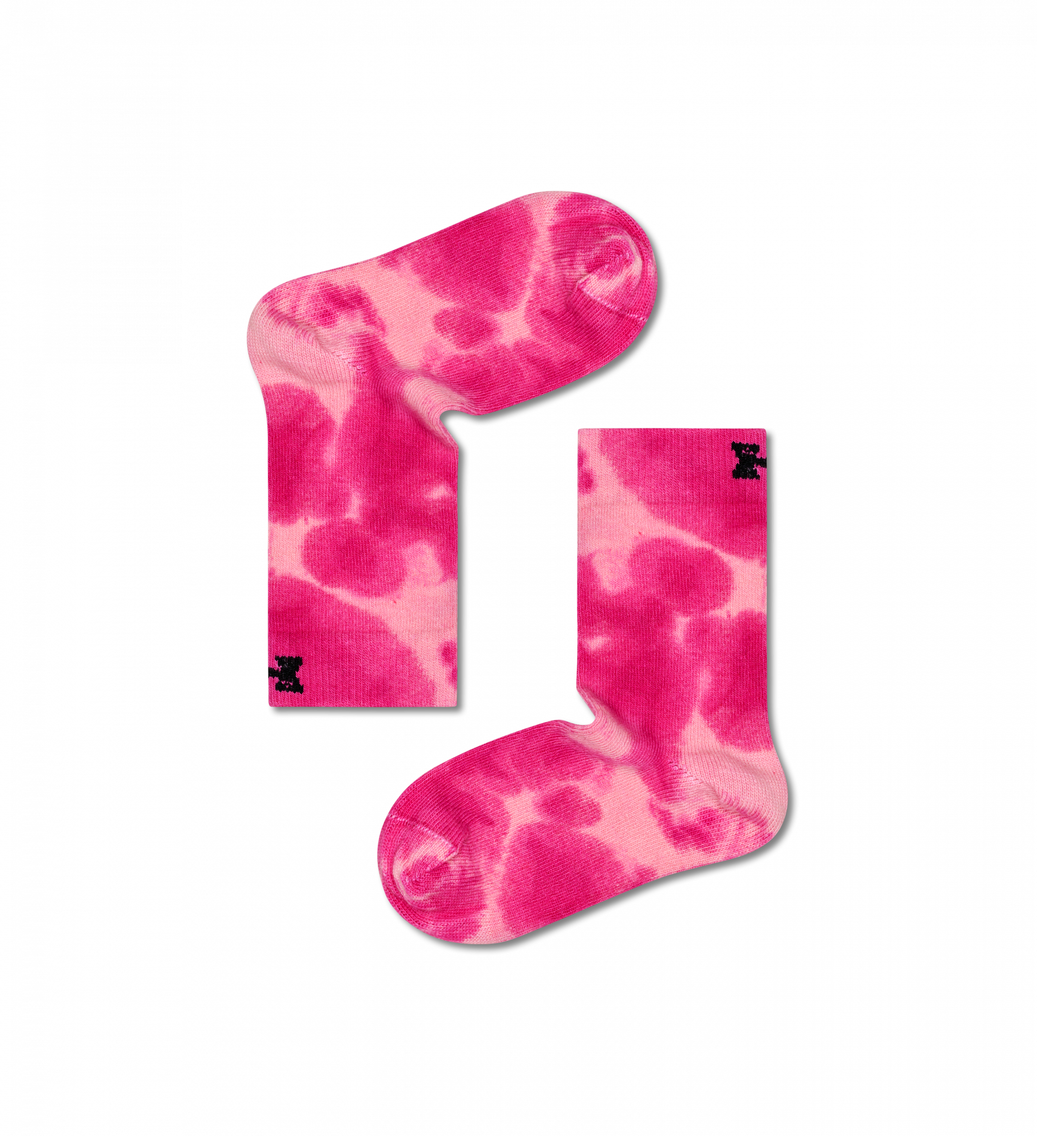 Dětské růžové ponožky Happy Socks, vzor Tie Dye