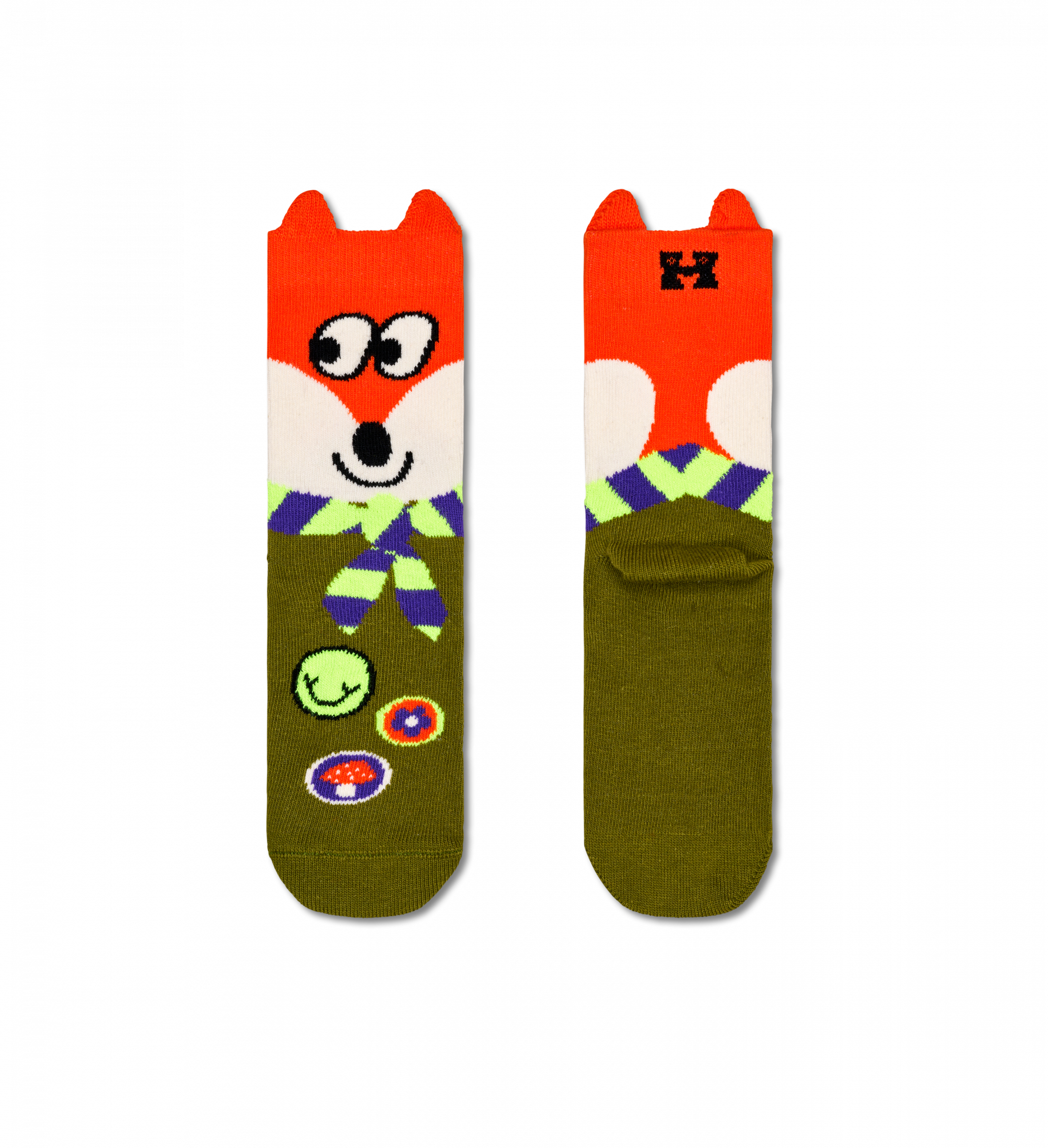 Dětské barevné ponožky Happy Socks s liškou, vzor Fox Scout
