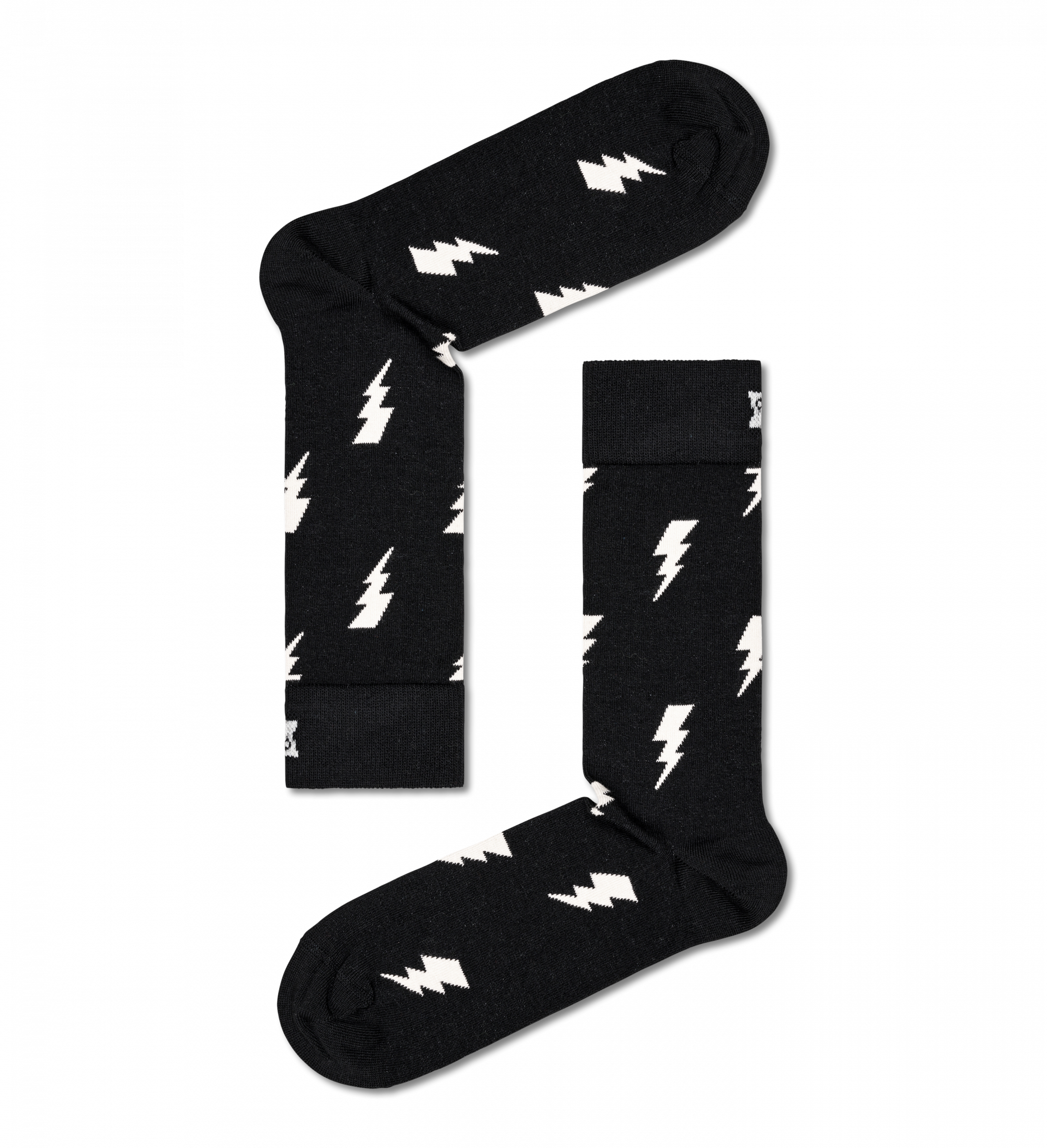 Černé ponožky Happy Socks s blesky, vzor Flash