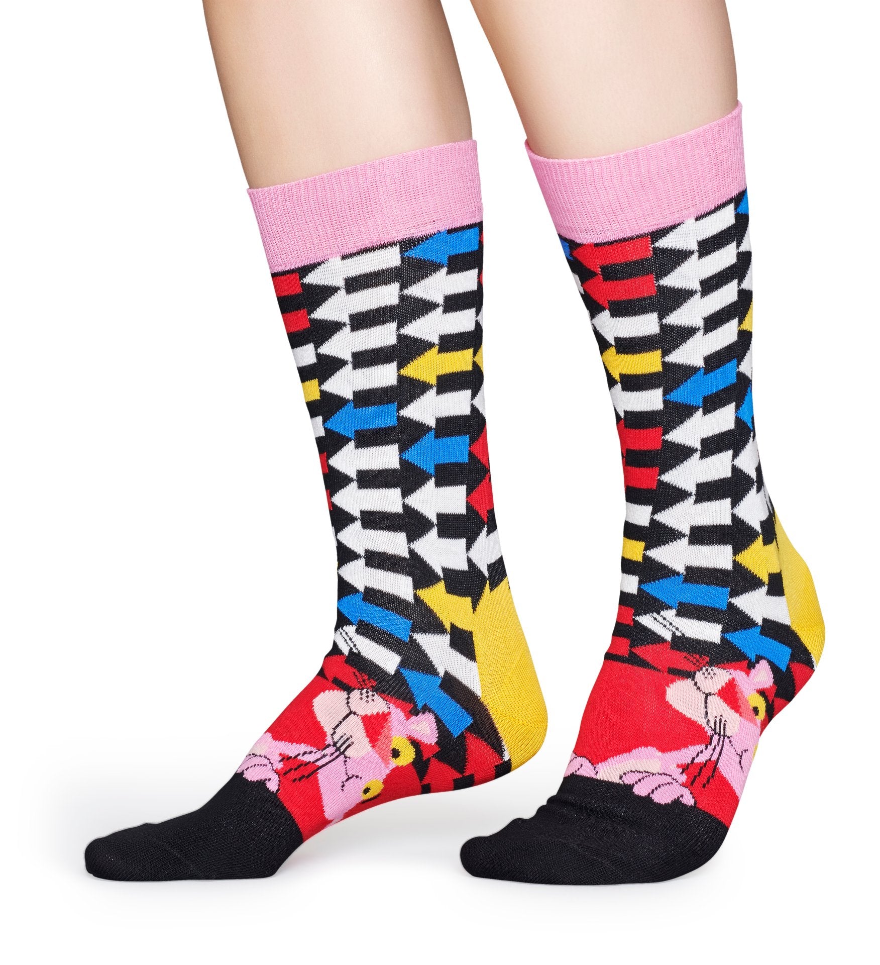 Barevné ponožky z kolekce Happy Socks x Pink Panther, vzor Jet Pink