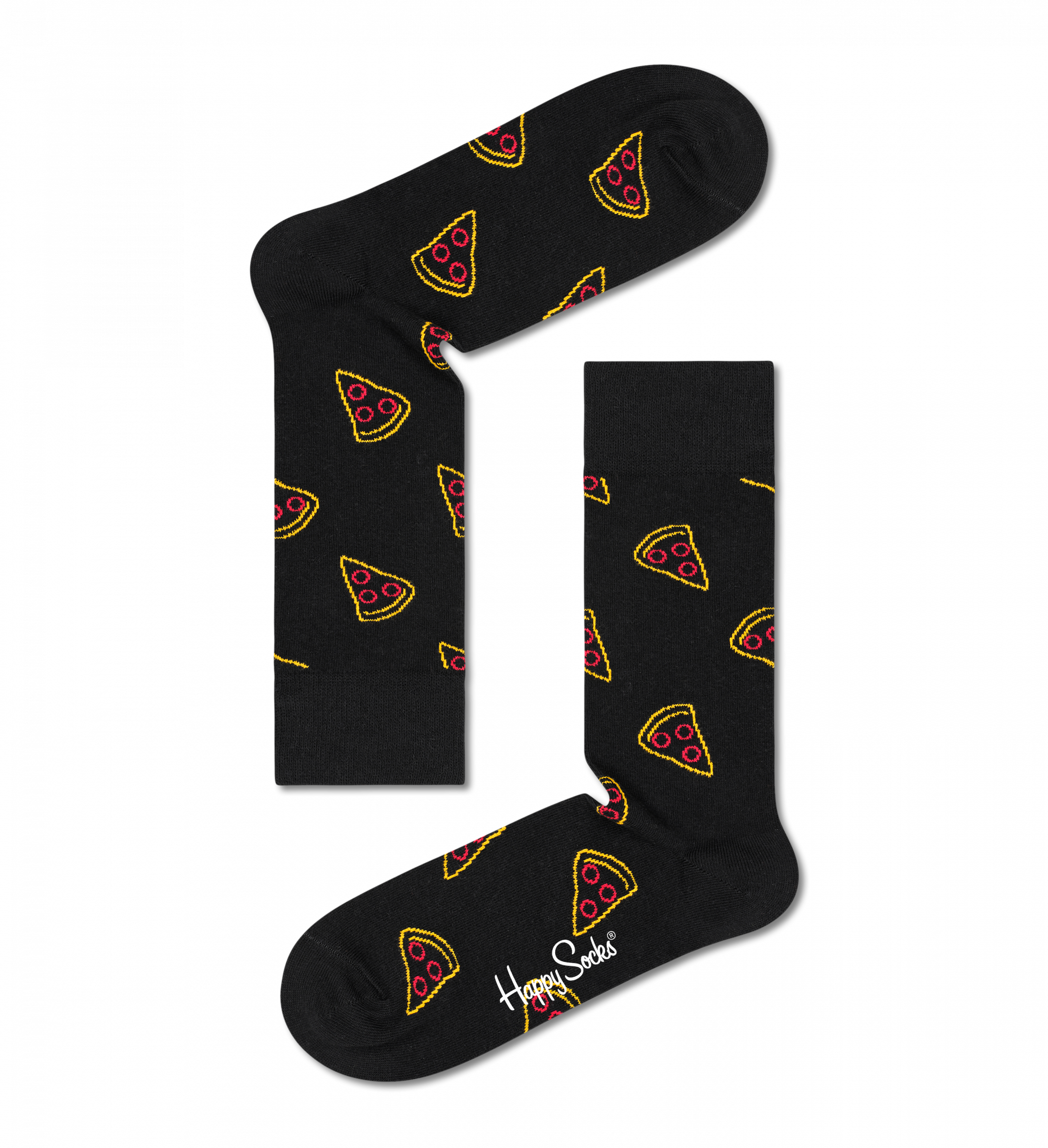Černé ponožky Happy Socks, vzor Pizza Slice