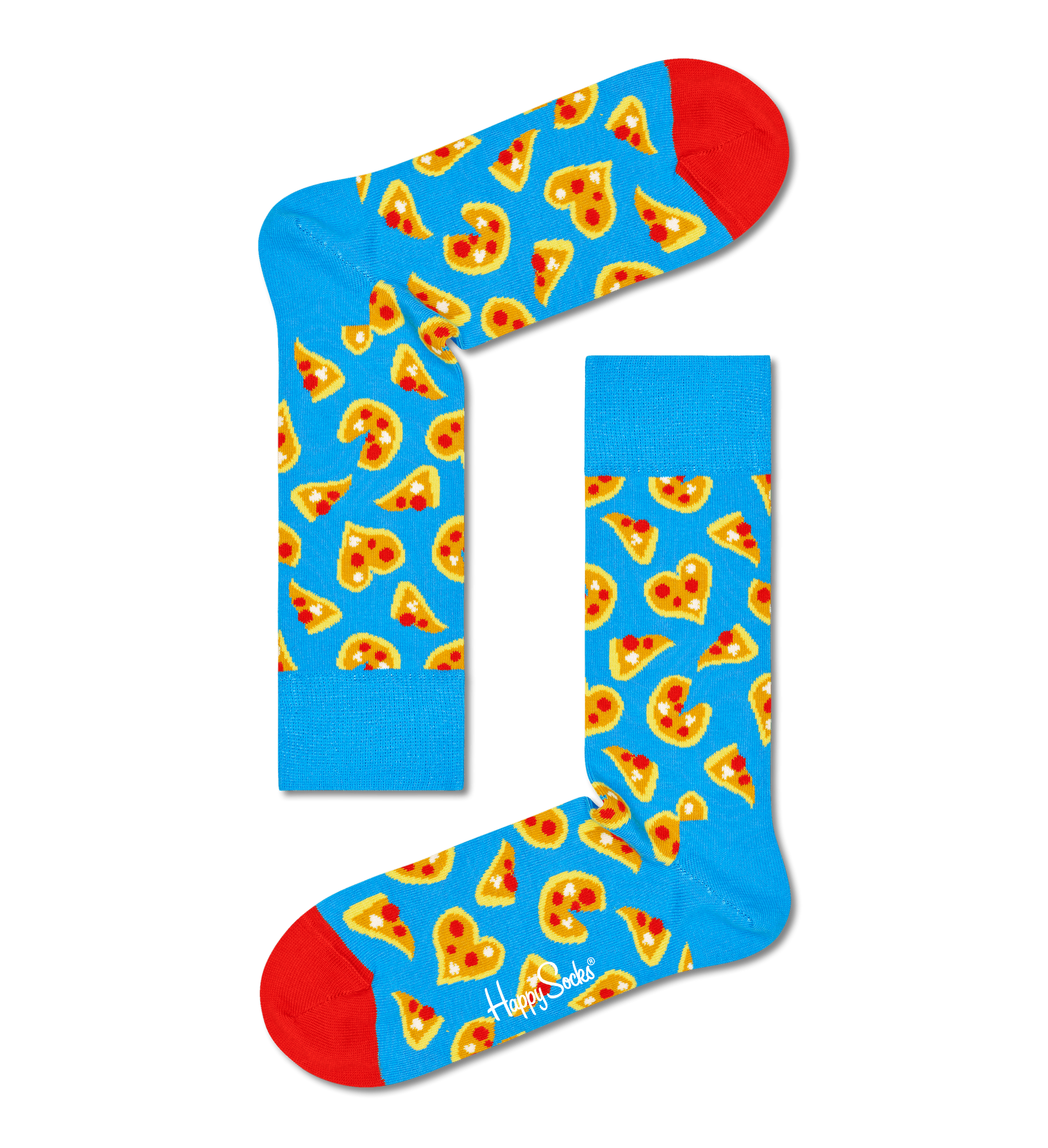 Modré ponožky Happy Socks, vzor Pizza Love