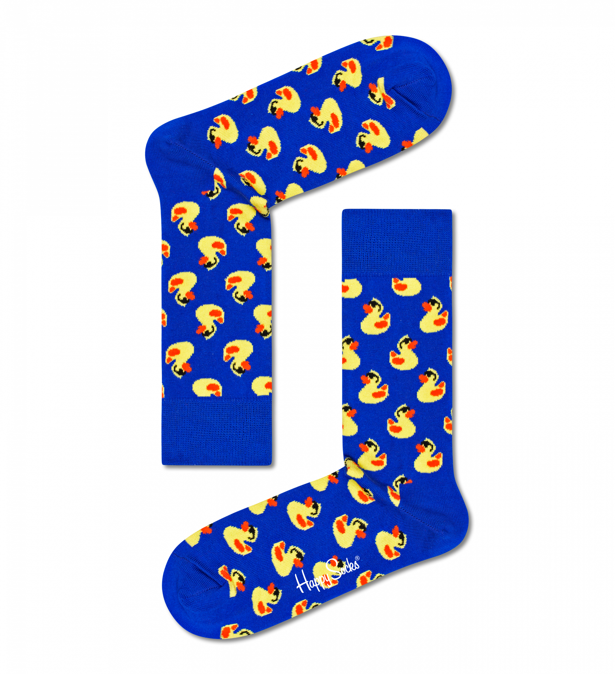 Modré ponožky Happy Socks s kačenkami, vzor Rubber Duck