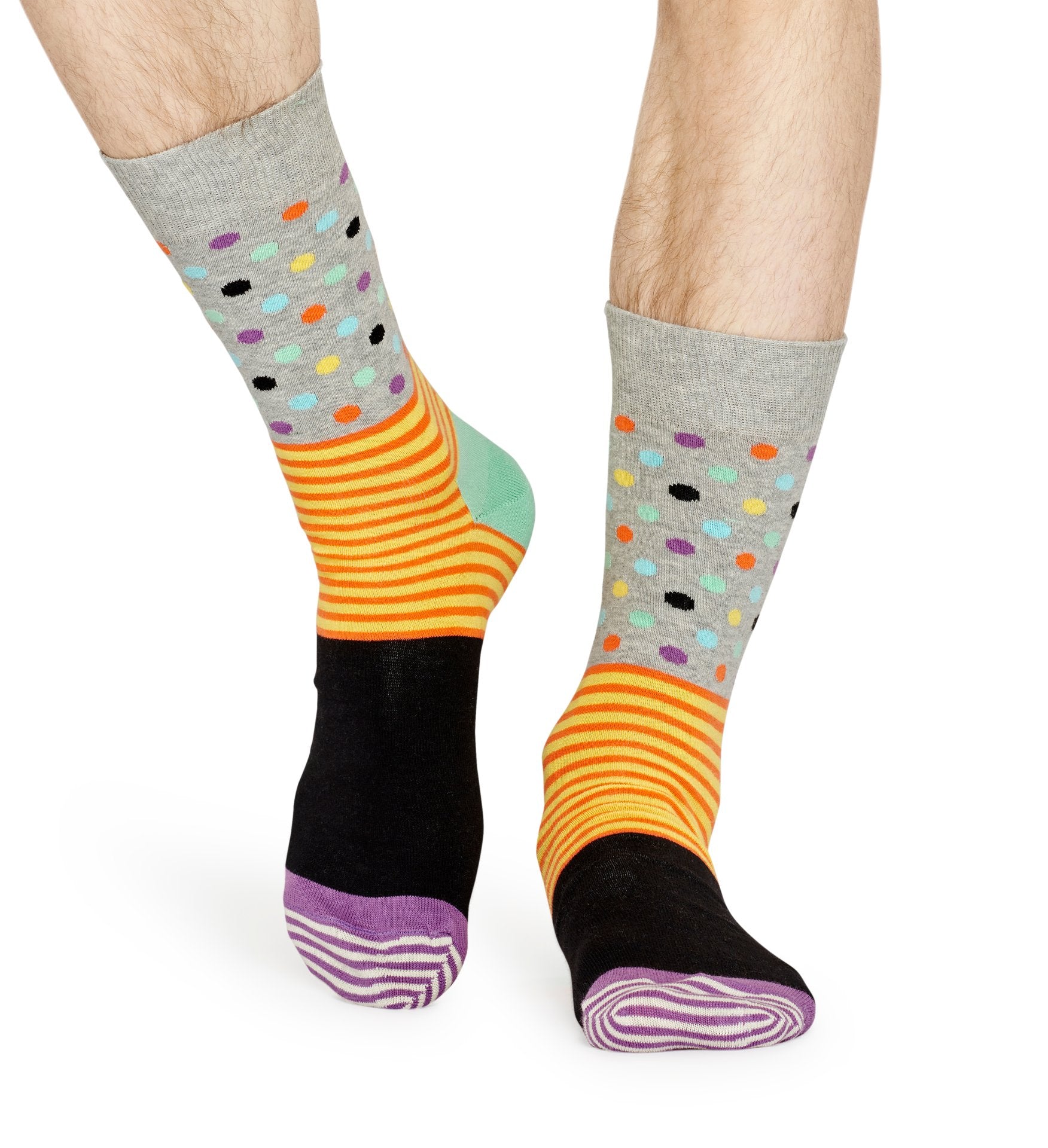 Barevné ponožky Happy Socks s proužky a puntíky, vzor Stripe & Dots