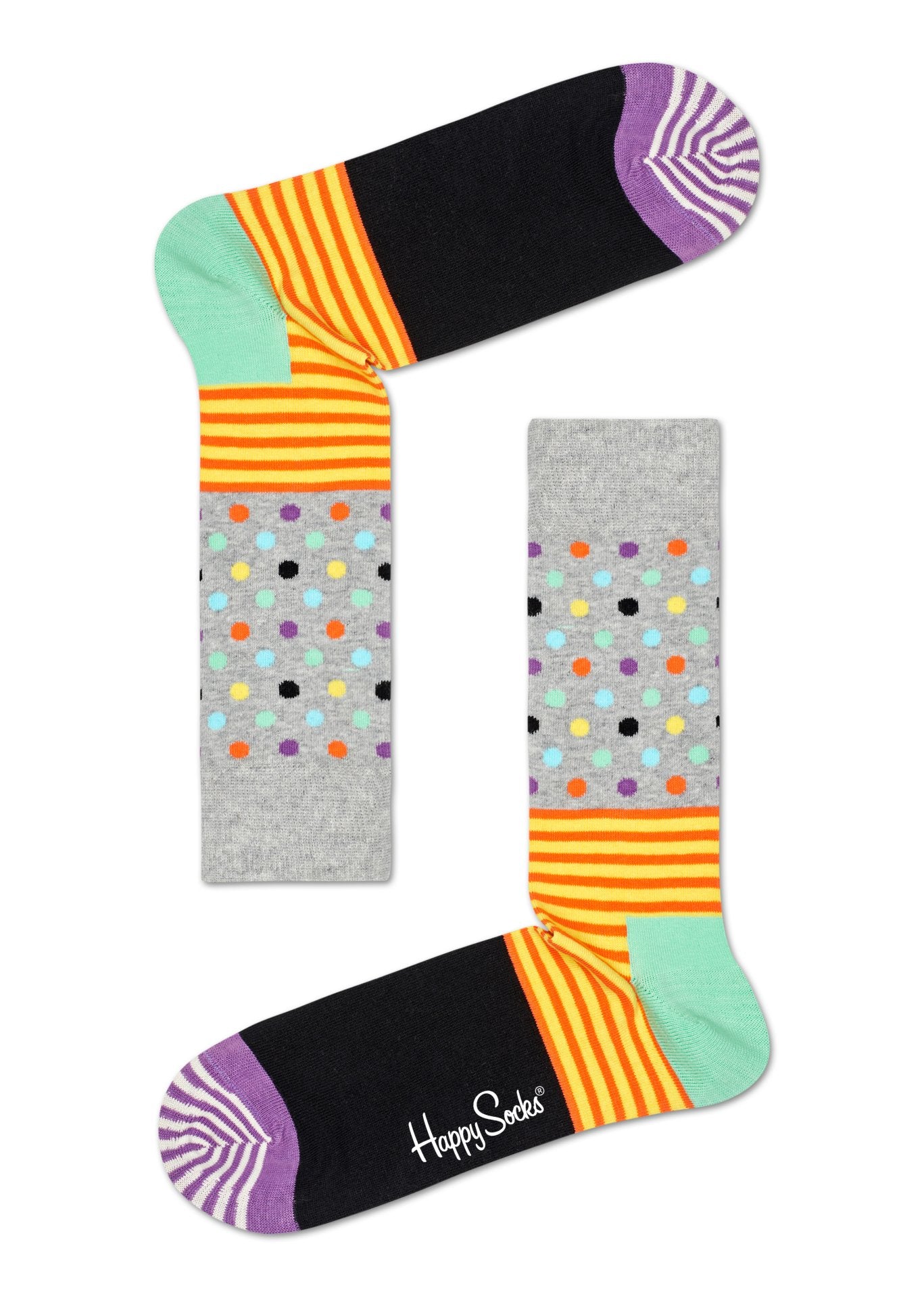 Barevné ponožky Happy Socks s proužky a puntíky, vzor Stripe & Dots