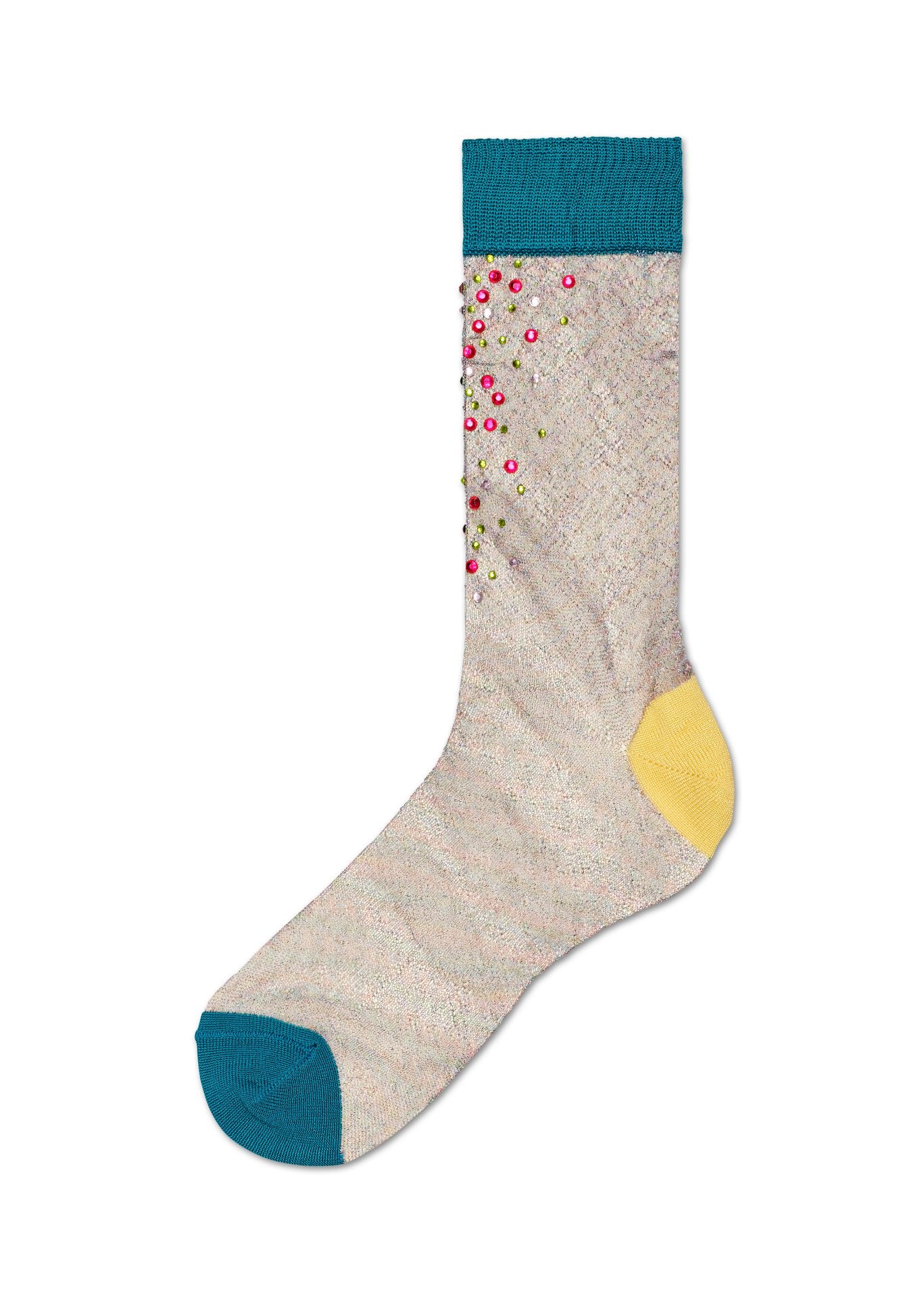 Dámské světlé šedé ponožky Happy Socks Ilana // kolekce Hysteria