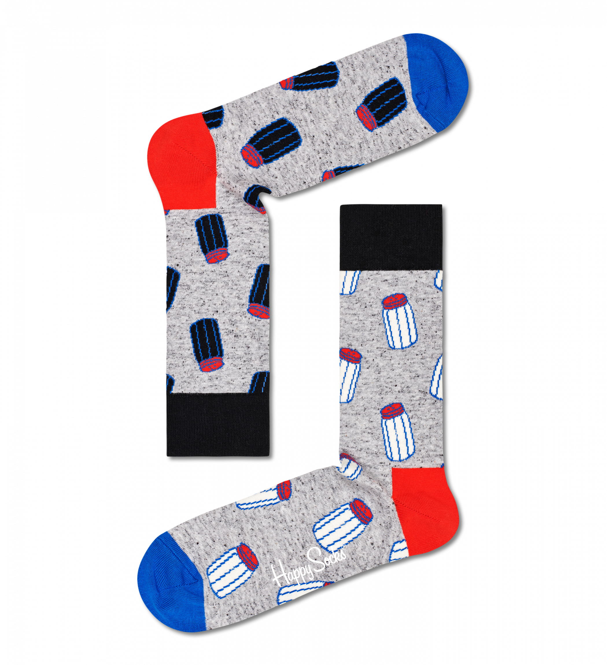 Šedé ponožky Happy Socks se slánkou a pepřenkou, vzor Salt N Pepper