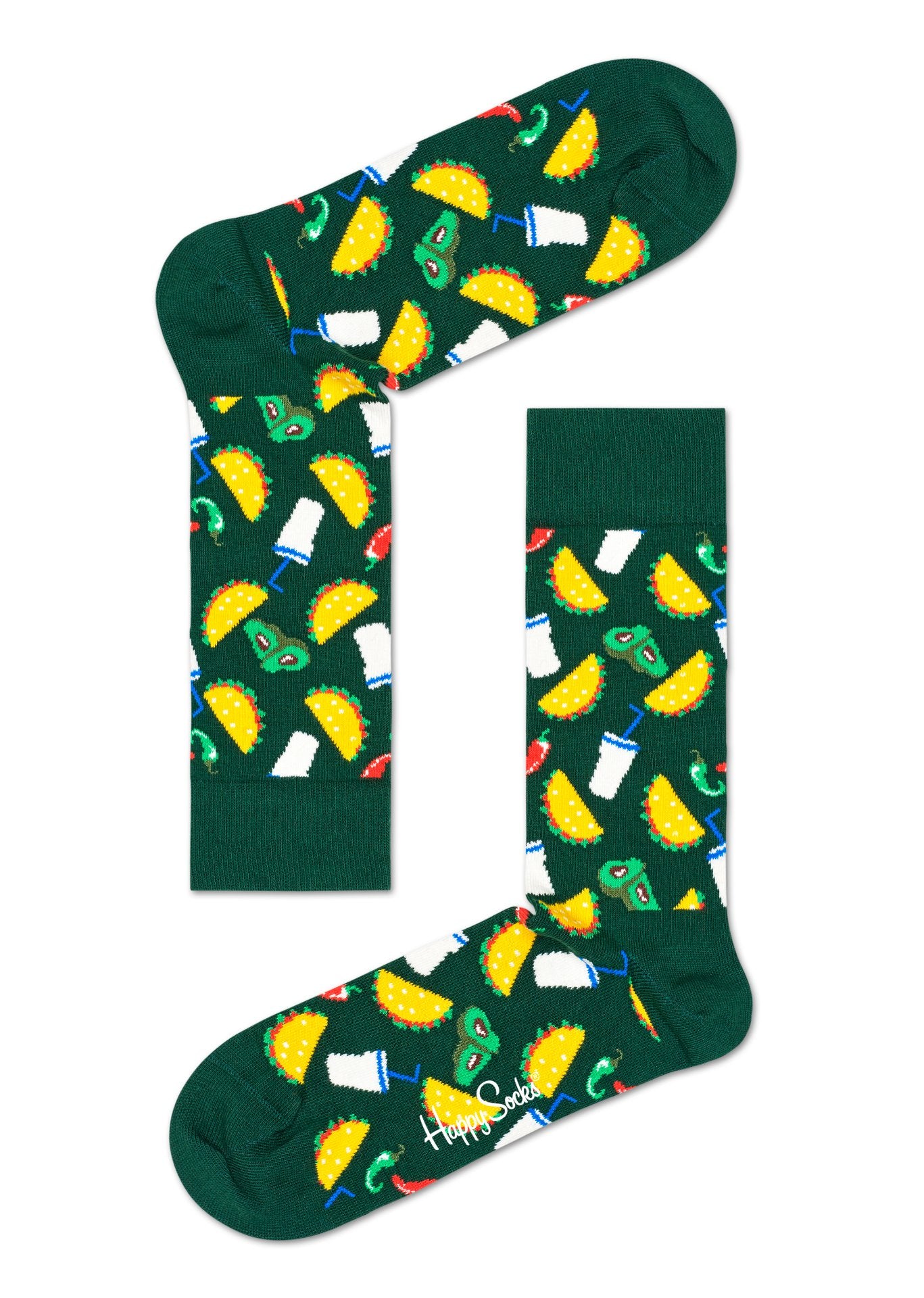 Zelené ponožky Happy Socks, vzor Taco